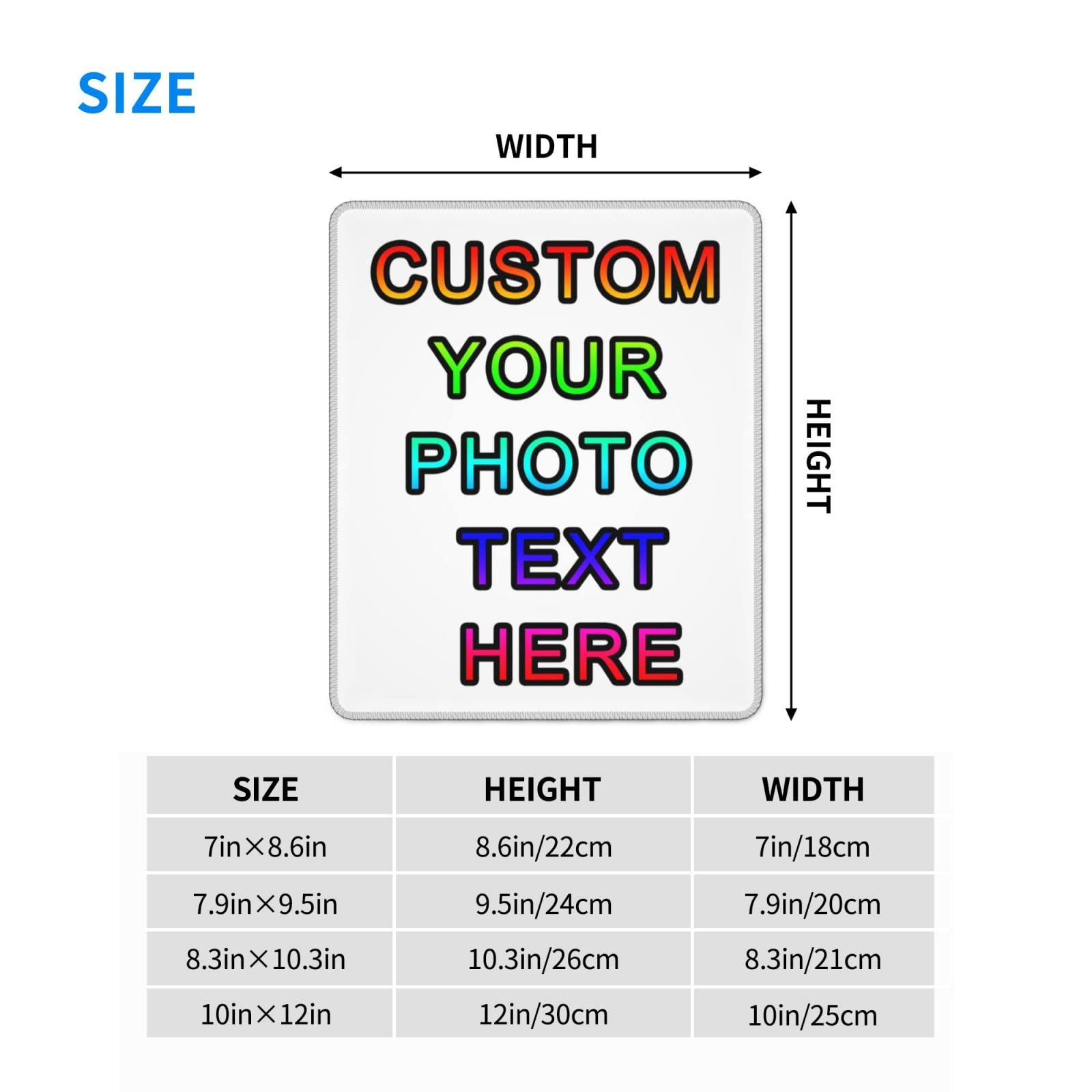 Custom Photo Mouse Pad - Personalized Gaming & Office Mousepad with Text, Anti-Slip Rubber Base - 10x12 Inch for Laptop & Computer - Perfect for Gamers, Work from Home & Office Use