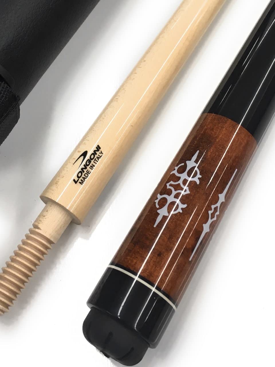 Longoni Carom Cue Brown - Premium 3 Cushion Billiards Pool Stick with Protective Case | Professional Tournament & Home Game Accessory