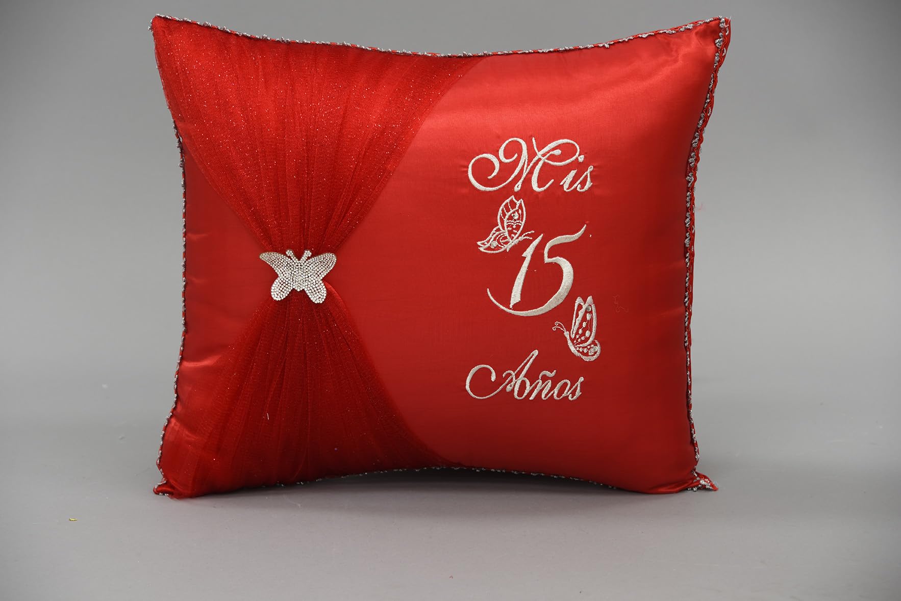 Quinceanera Sweet 16 Accessory Set - 159 Butterfly Theme Tiara & Pillow | Perfect for Quinceañera Decorations, Birthday Gifts & Special Occasions