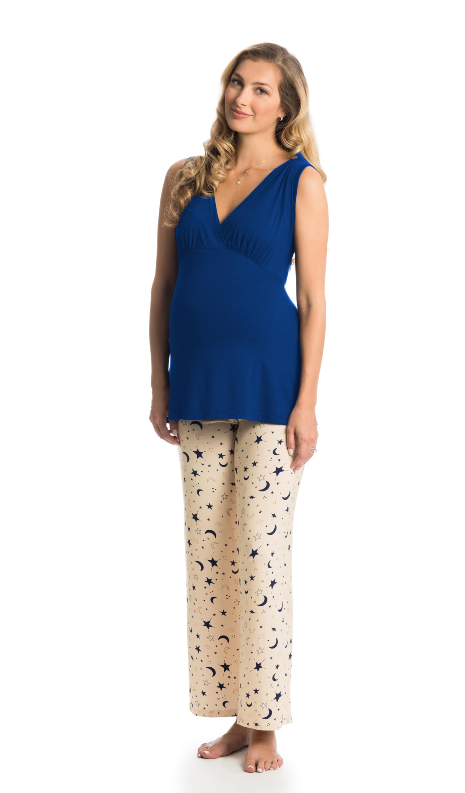 5-Piece Maternity & Nursing Pajama Set for Women - Soft Cotton Breastfeeding Sleepwear for Mom and Baby - Perfect for Pregnancy, Postpartum & Nursing Comfort