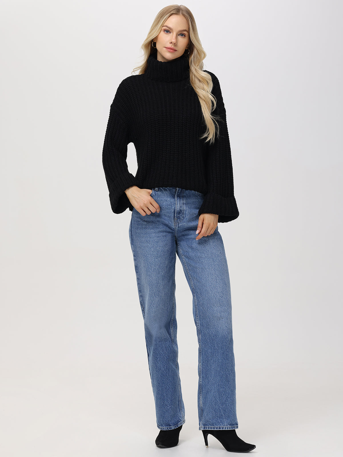 Vida Women's Turtleneck Sweater Pullover - Soft Knit Winter Warm Long Sleeve Top for Casual Outfits, Office Wear & Holiday Fashion