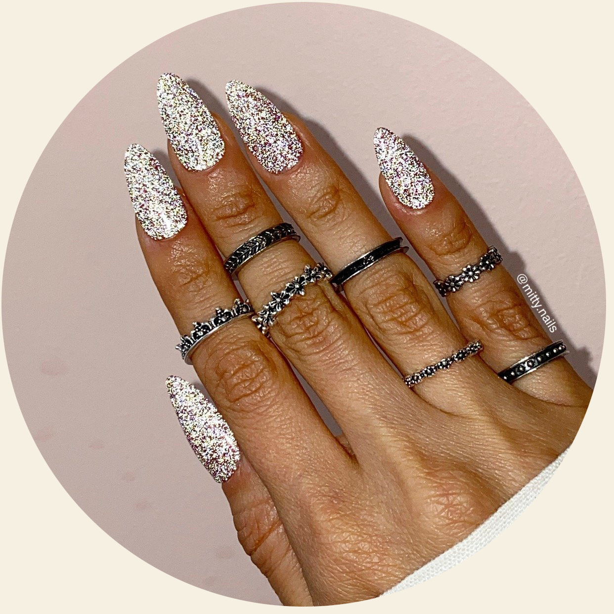 Mitty Night Flash Glitter Candy Pop - 15ml Metallic Nail Polish for Parties & Special Occasions
