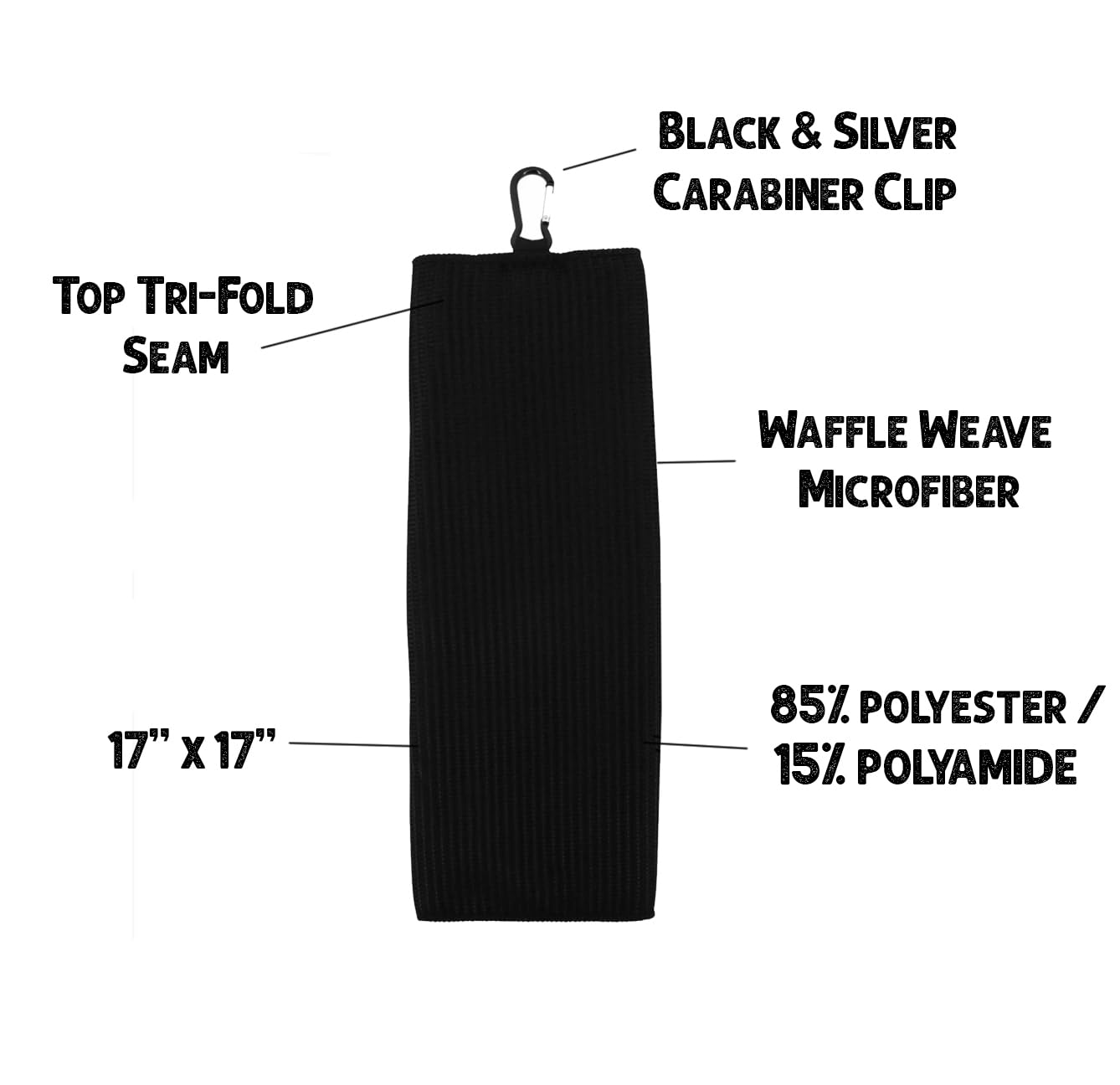 100% Microfiber Waffle Weave Golf Towel - Tri-Fold Design for Men | Perfect Gift for Golfers, Dad & Grandpa | Ideal for Golf Courses, Driving Range & Sports Events