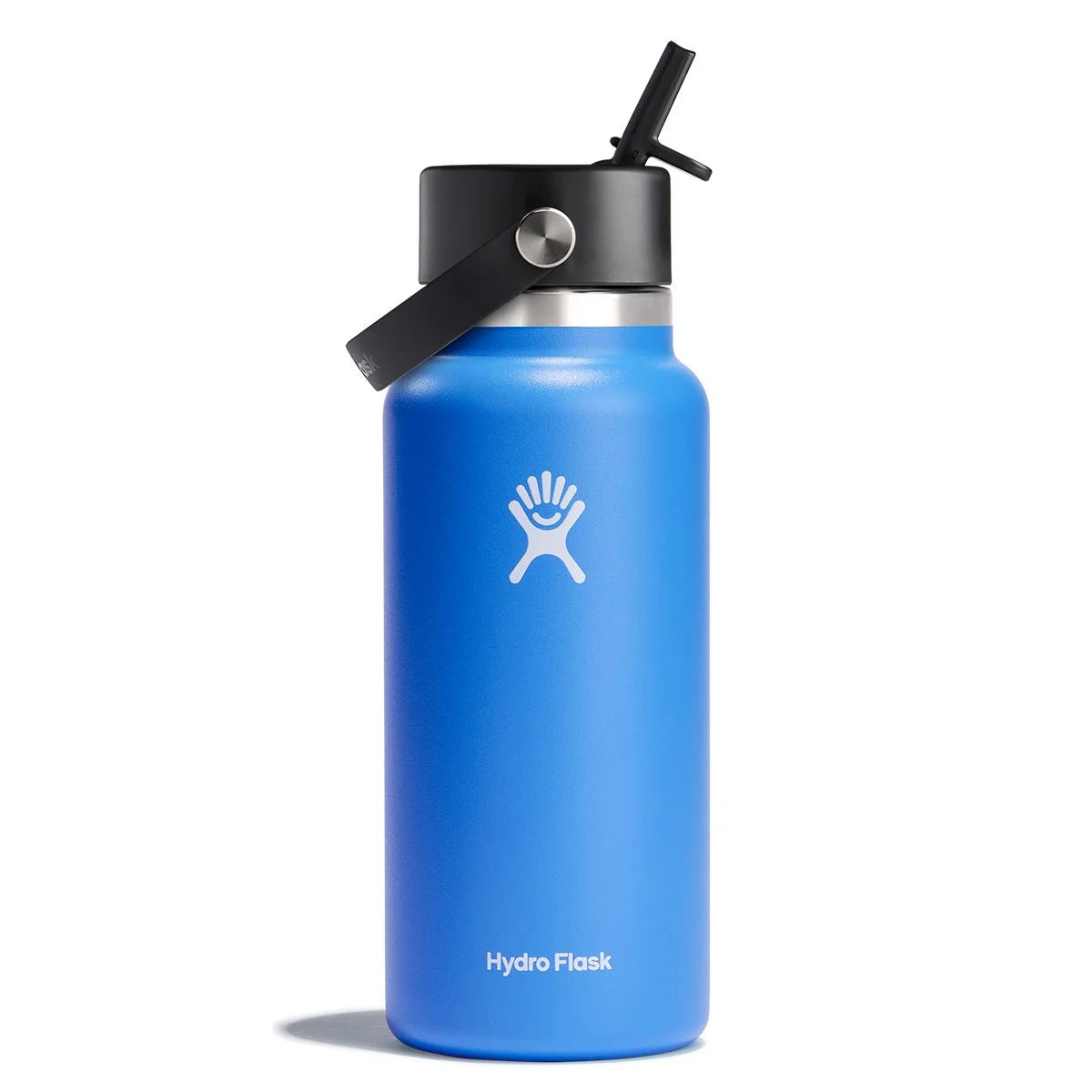 32 oz Wide Mouth Water Bottle with Flex Straw Cap - Insulated Stainless Steel, Leakproof & BPA Free - Perfect for Gym, Hiking, Travel & Outdoor Activities
