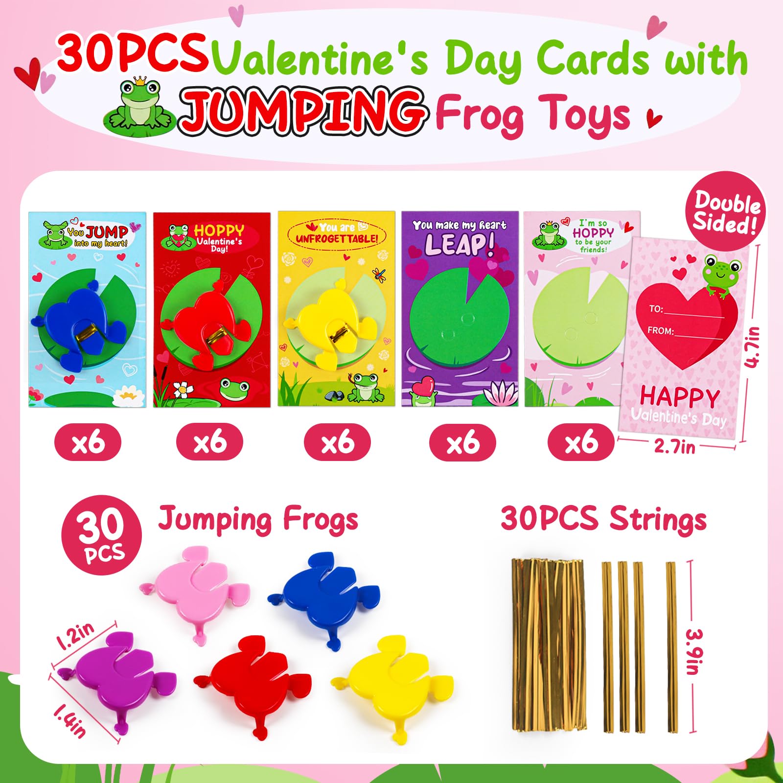 30Pcs Jumping Frogs Toys - Easter Party Favors for Kids, Easter Egg Fillers, Goodie Bag Stuffers, Pinata Fillers, Classroom Treasure Box Prizes - Fun Easter Basket Stuffers for Boys & Girls - Perfect for Easter Celebrations, Birthday Parties & Classroom Rewards