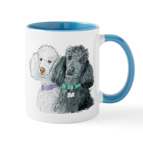 White/Blue Inside - Two Poodles Mug