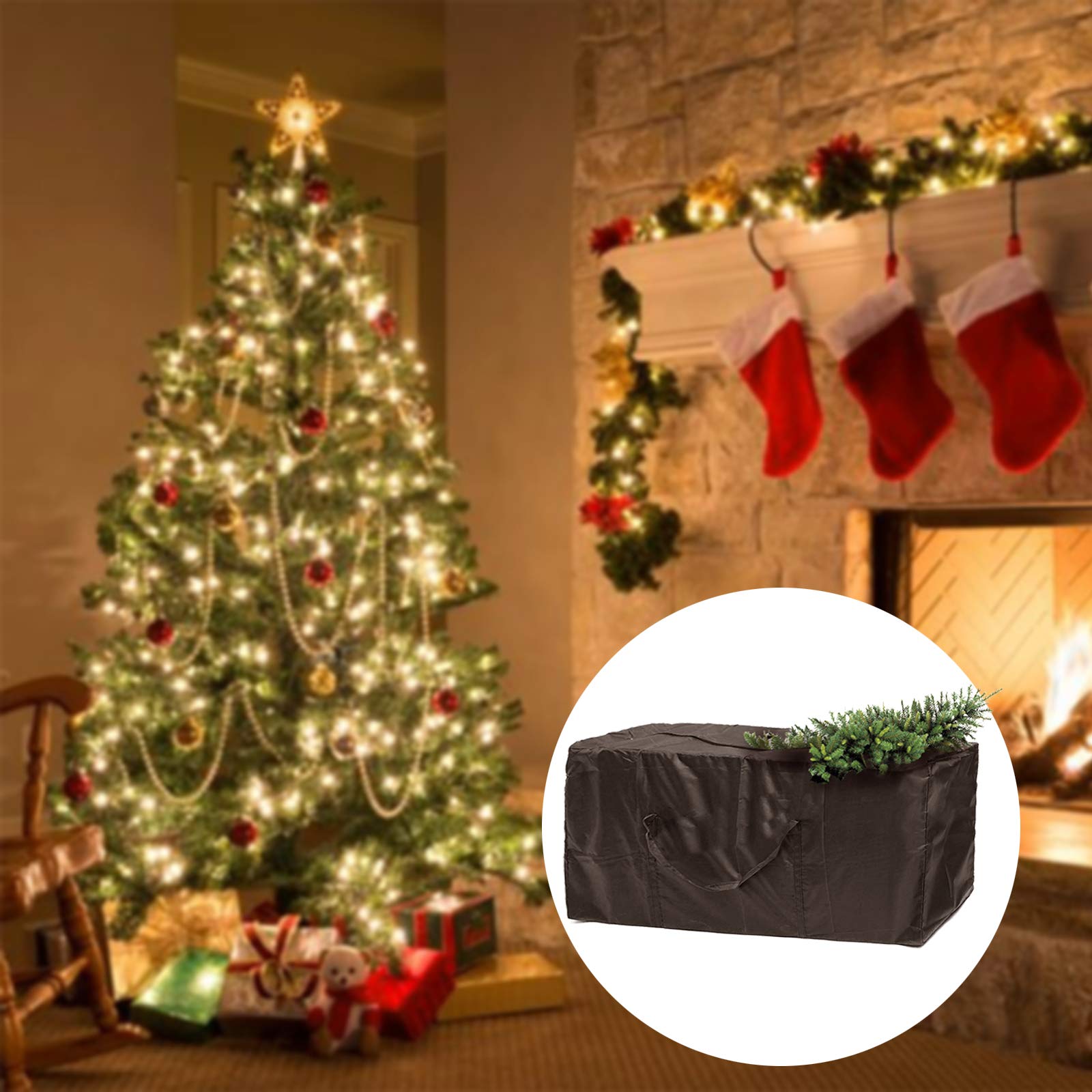Extra Large 210D Oxford Fabric Zippered Storage Bag for Patio Furniture Cushions - Heavy Duty Waterproof & Dustproof Cover for Outdoor Garden Furniture Protection - Perfect for Seasonal Storage, Travel, and Weather Protection