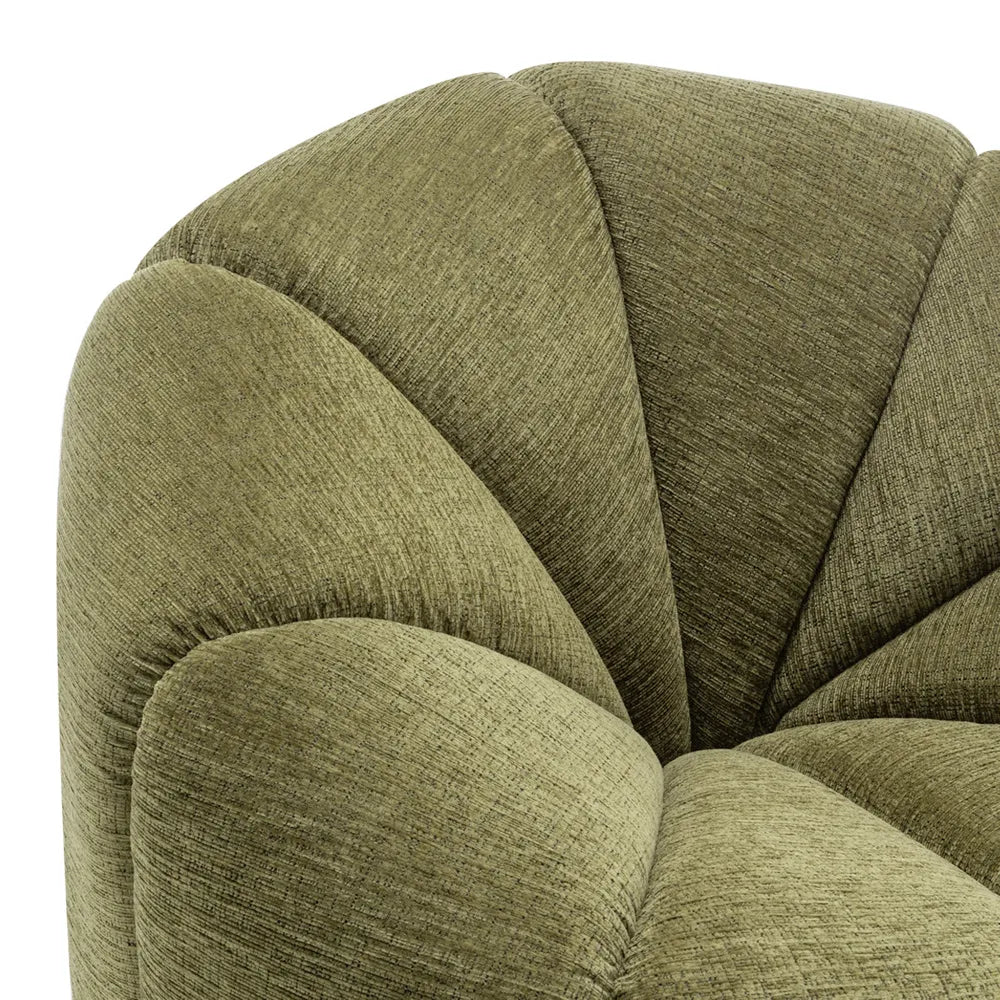 Avalon Occasional Chair - Olive Chenille Upholstered Accent Chair for Living Room, Bedroom & Office - Comfortable Modern Lounge Chair with Soft Fabric