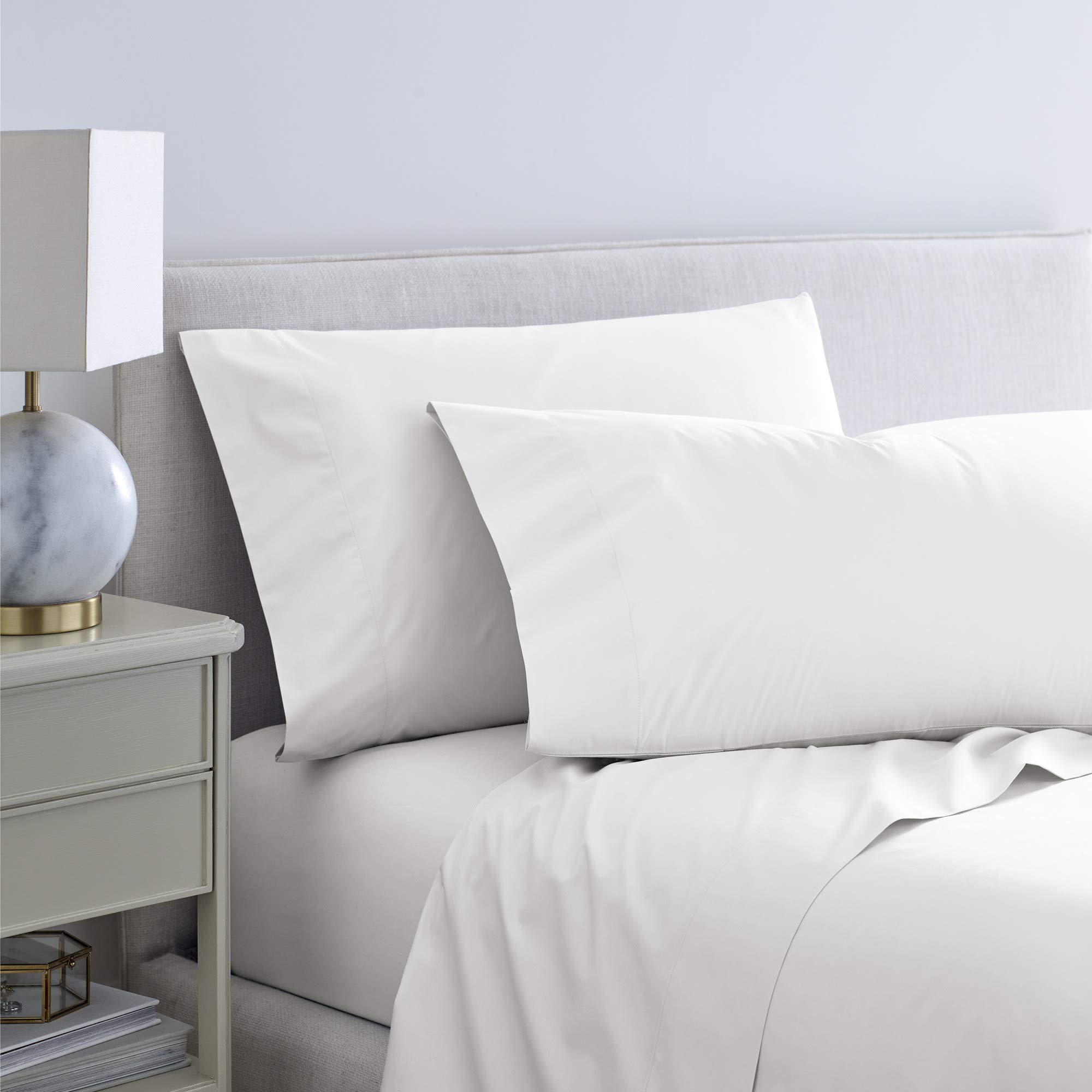 Martex Purity 300 Thread Count Antimicrobial Sheet Set with SILVERbac Technology - Twin XL Size, White Bed Sheets - Perfect for Allergy Relief & Hot Sleepers