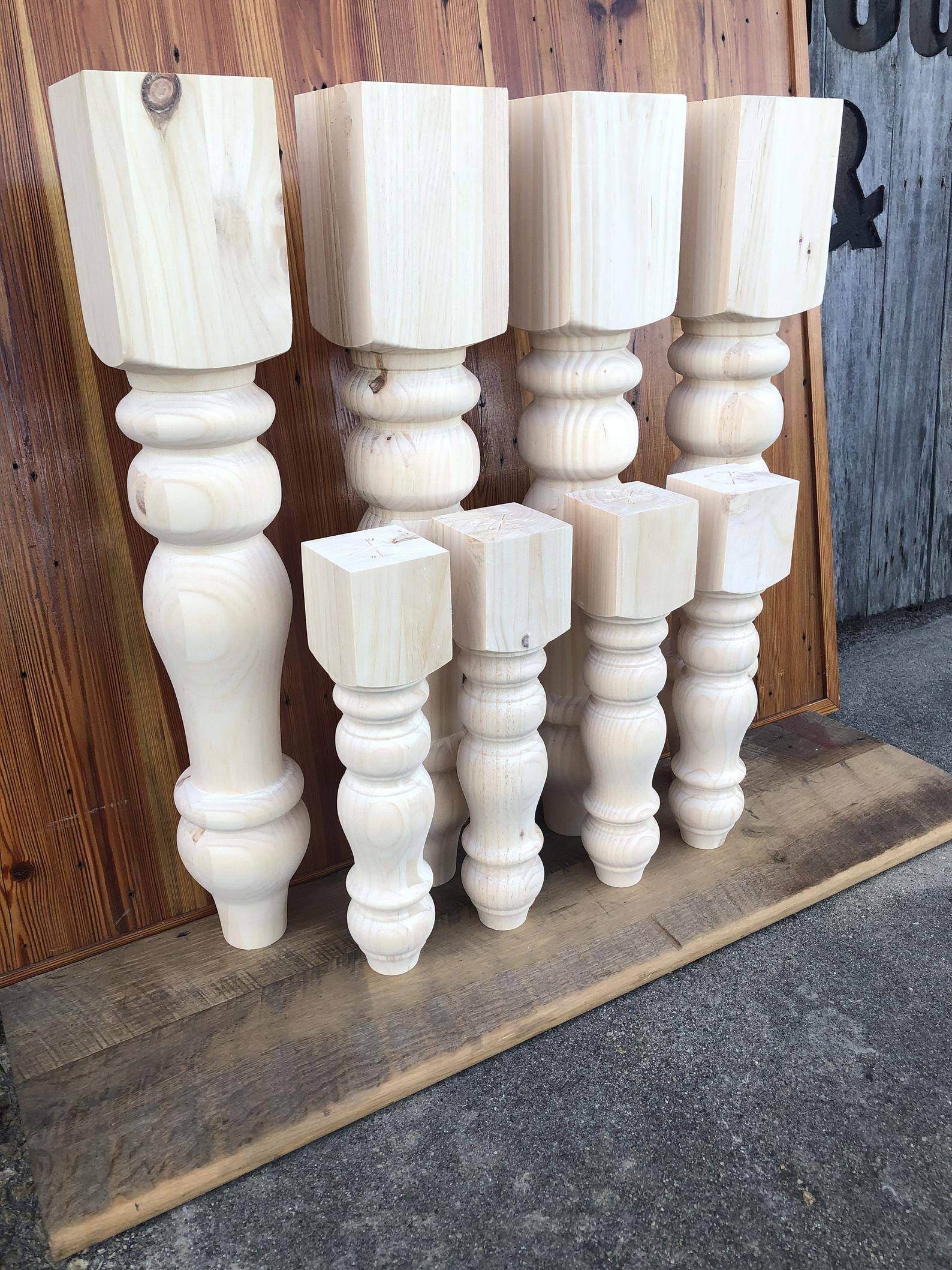CAROLINA LEG CO. Unfinished American Pine Dining Table & Bench Legs Set of 4 - Handcrafted in North Carolina - Perfect for Farmhouse, Rustic & DIY Furniture Projects