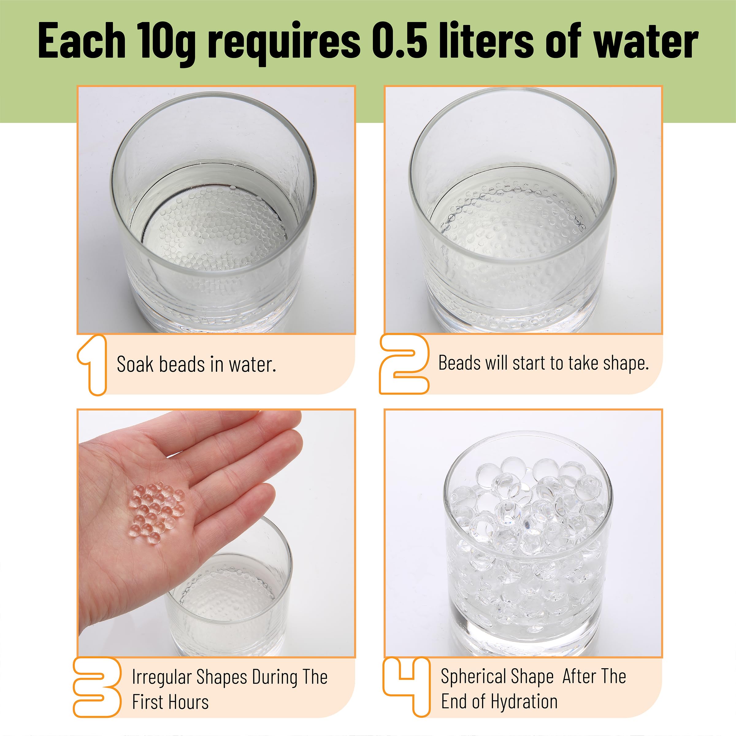 Mr. Pen Clear Water Beads - 20,000 Non-Toxic Water Gel Beads for Vases, Plants, Floral Arrangements & Sensory Play - Perfect for Home Decor, Weddings & Kids Activities