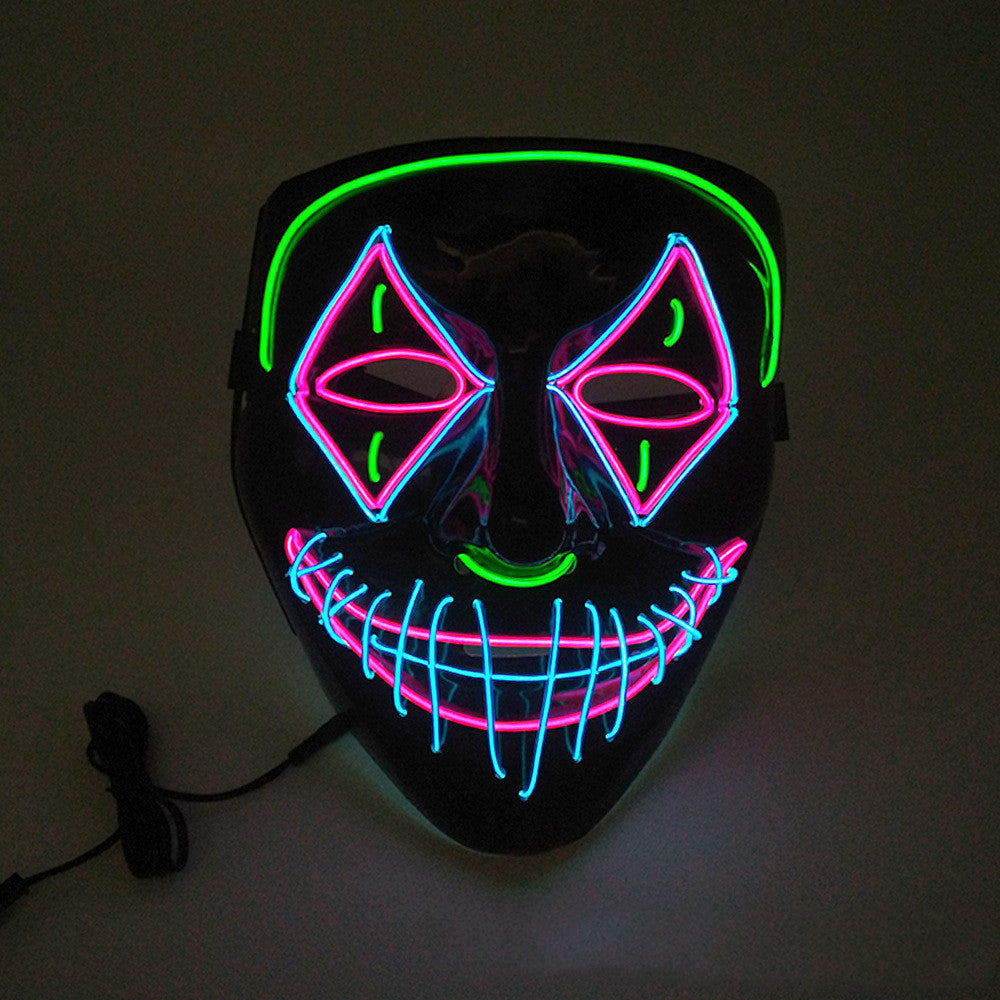 Glowing LED Halloween Mask for Adults - Scary Light Up Face Mask for Costume Parties & Trick or Treat - Perfect for Spooky Night Events & Haunted House Decor