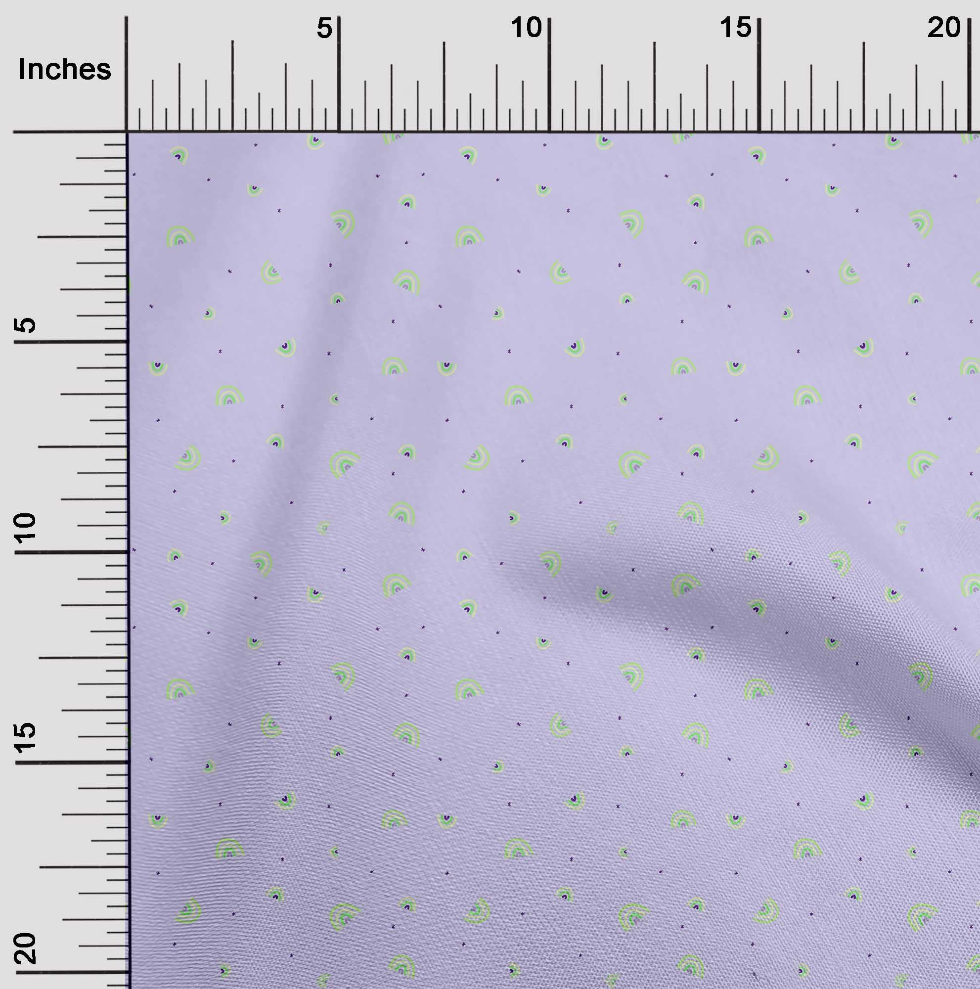 oneOone Cotton Flex Lavender Fabric - 40 Inch Wide Printed DIY Sewing Material for Kids Clothing, Rainbow Design | Perfect for Quilting, Dressmaking & Craft Projects