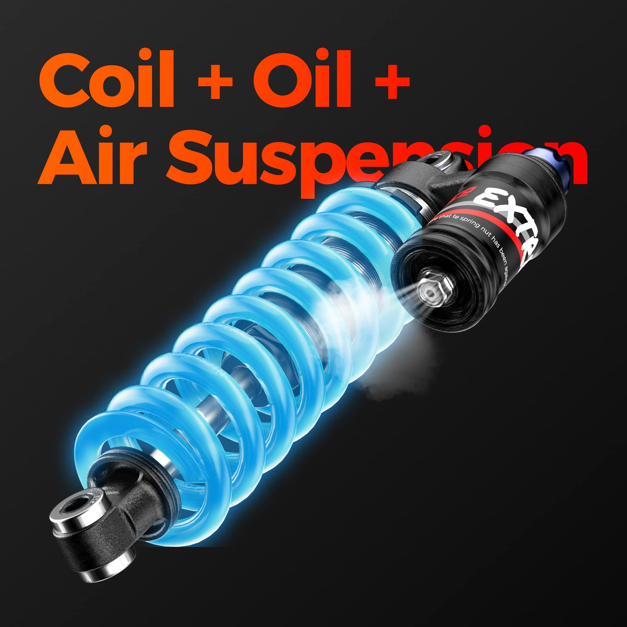 Premium MTB Rear Shock Suspension - 265mm Travel, 550lbs Coil Spring, Oil & Air Damping - Compatible with Mountain Bikes, Downhill Bikes & E-Bikes | Perfect for Trail Riding, Downhill Racing & Off-Road Adventures