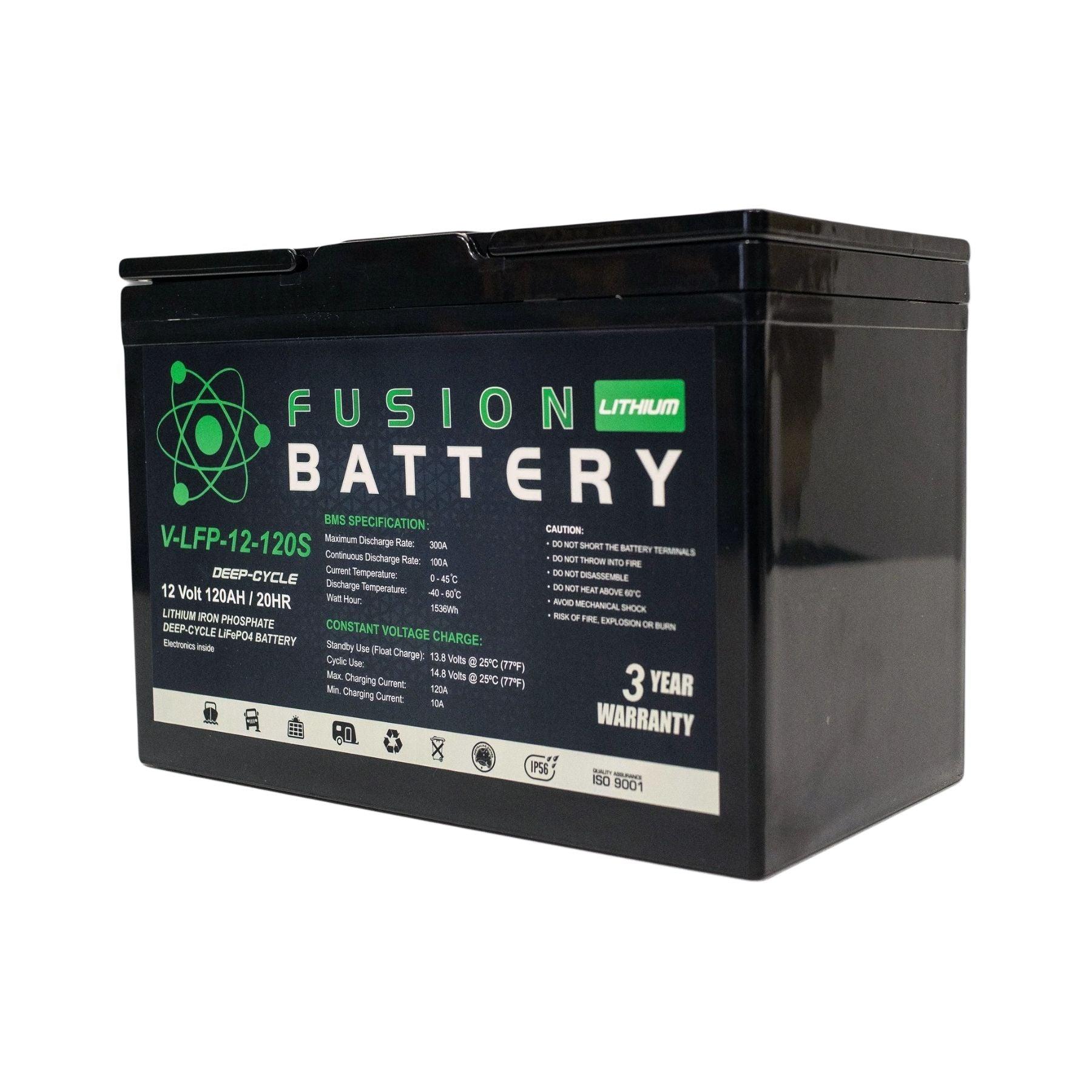 12V 100Ah Deep Cycle Lithium Battery for RV, Marine, Solar - Rechargeable LiFePO4 Battery with 5000+ Cycles, Perfect for Off-Grid Power, Camping, Boating