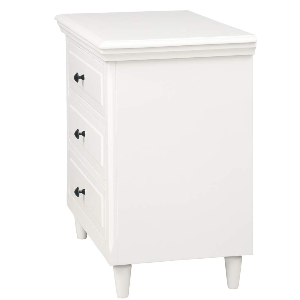 3 Drawer White Wood Nightstand - Fully Assembled Bedside Table with 3 Drawers, Dresser Side End Table Cabinet for Bedroom, Living Room & Office - Perfect for Storage & Home Decor