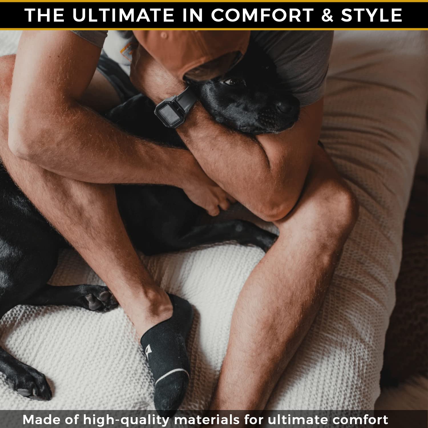 William Painter Titan No Show Socks for Men & Women - Black Anti-Slip Invisible Socks with Soft Comfort Fit - Perfect for Running, Sneakers & Everyday Wear