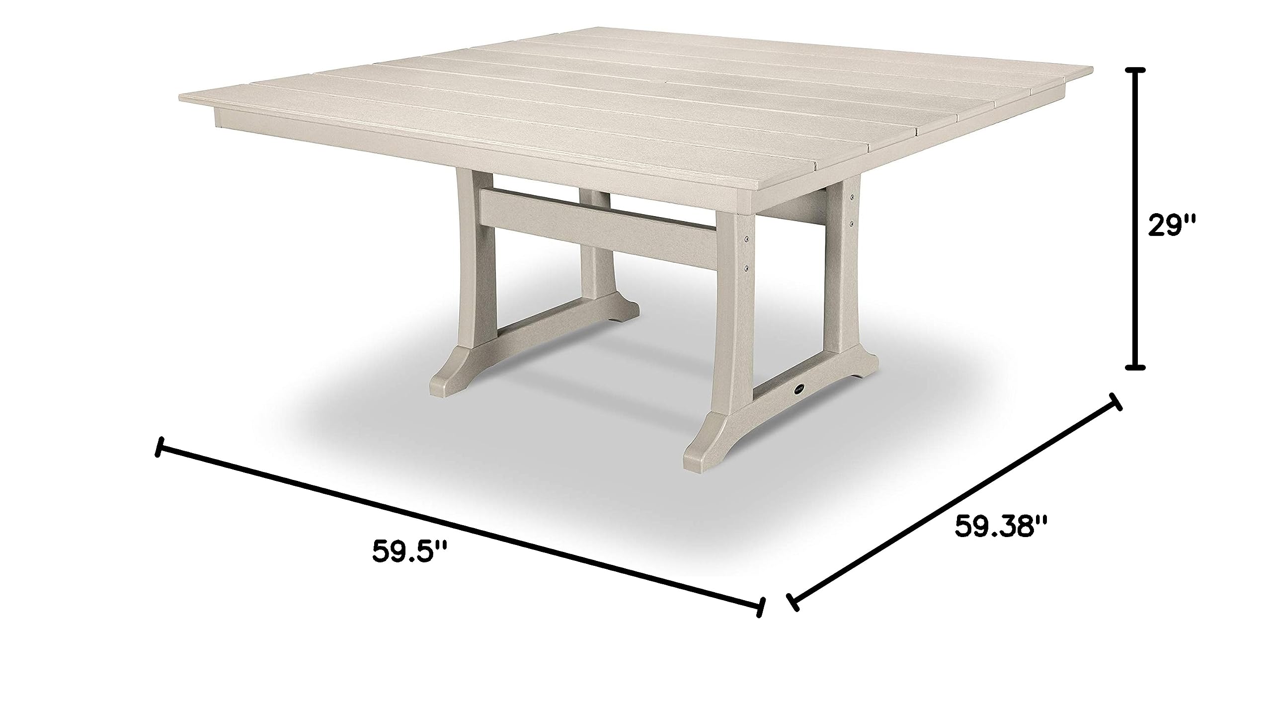 POLYWOOD® Sand Dining Table - Durable Outdoor Furniture for Patio, Deck, and Garden Dining