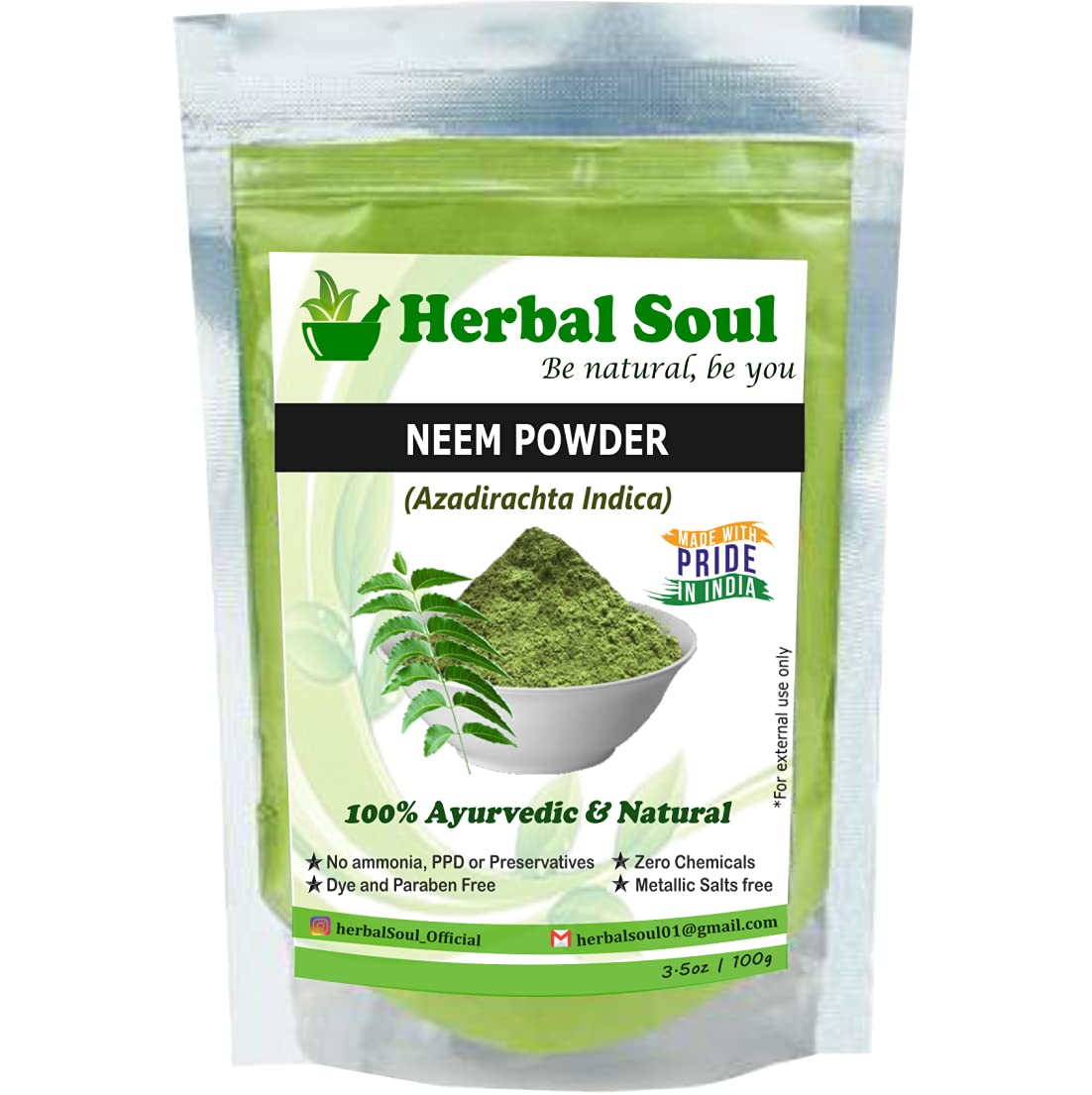 Herbal Soul Combo Pack - Neem Powder, Multani Powder & Orange Peel Powder (300g) | Natural Skin Care, Hair Treatment & Ayurvedic Beauty Solution for Glowing Skin & Healthy Hair