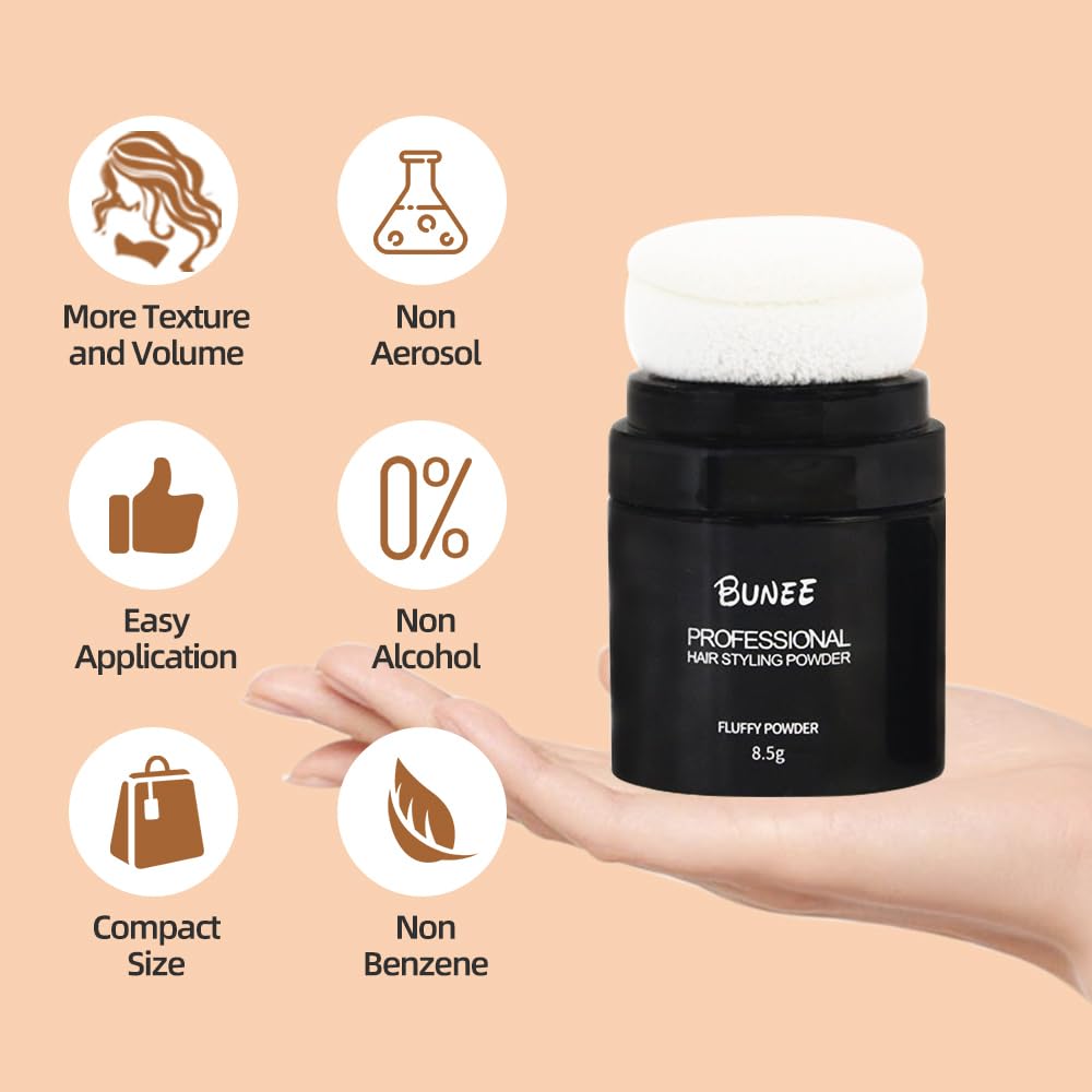 Natural Dry Shampoo Powder for Dark Hair - Quick Oil Absorbing & Volumizing, Travel Size (0.29oz) - Perfect for Gym, Camping & On-the-Go Hair Refresh