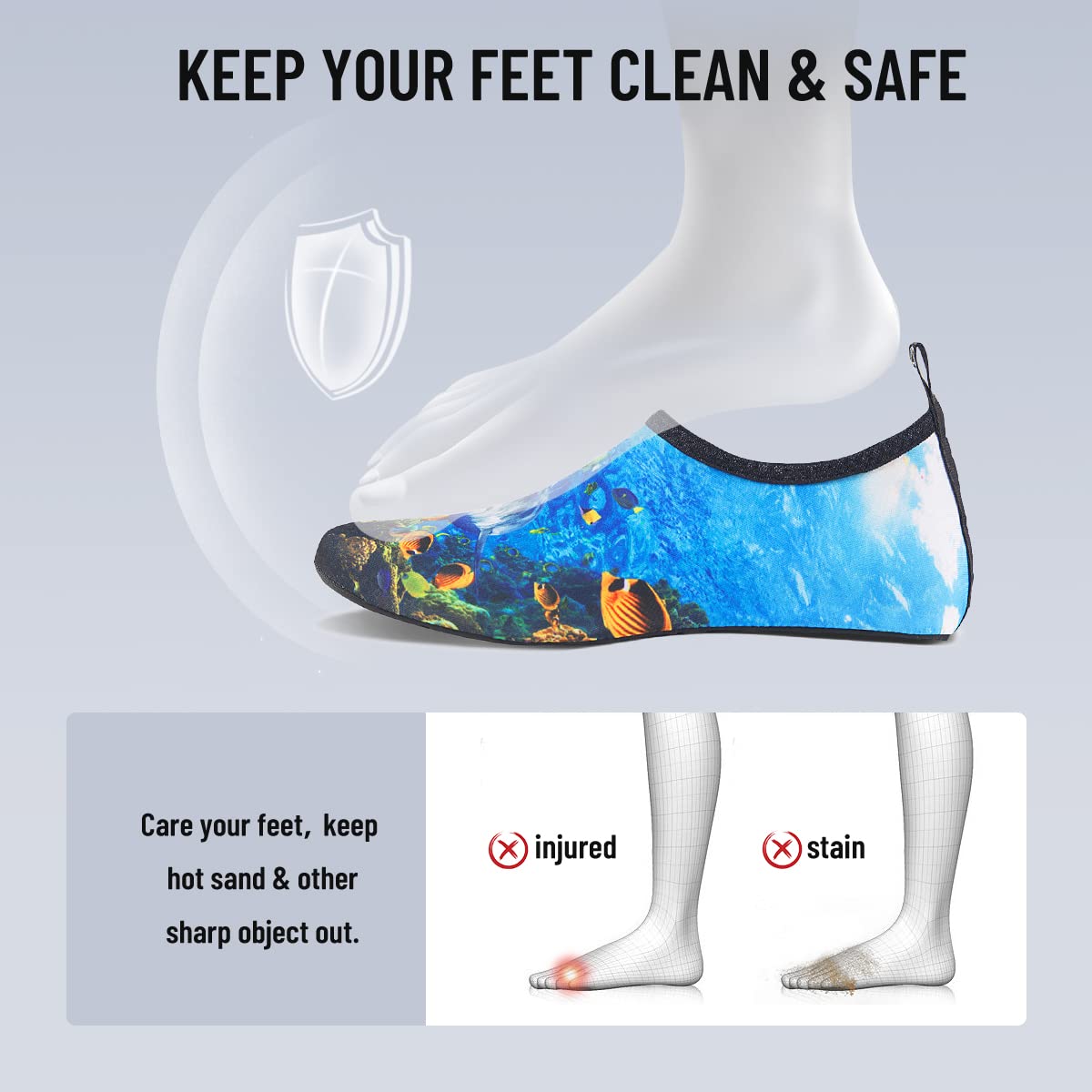 Men's & Women's Quick-Dry Water Shoes - Barefoot Beach Pool Shoes for Surfing, Swimming & Water Sports | Aqua Yoga Socks for Beach, Pool & Outdoor Activities