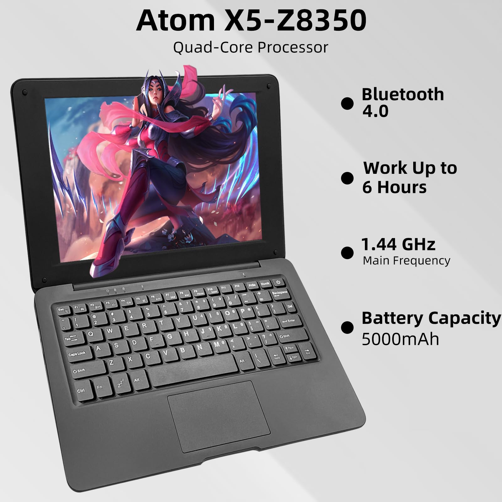 iSTYLE 10.1 Inch Windows 10 Ultra Thin Laptop - Intel Quad Core, 2GB RAM, 32GB Storage, Expandable to 1TB, USB 3.0, WiFi, HDMI, Bluetooth | Portable Netbook for Students, Business Travel & Home Office (Black)