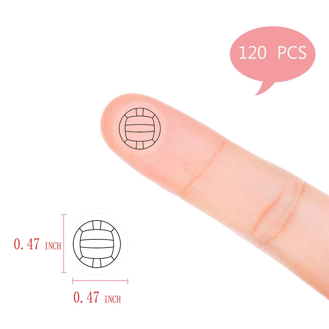 Volleyball Planner Stickers - 120 Clear Sports Labels for Scrapbooking & Crafting - Perfect for Team Schedules & DIY Projects