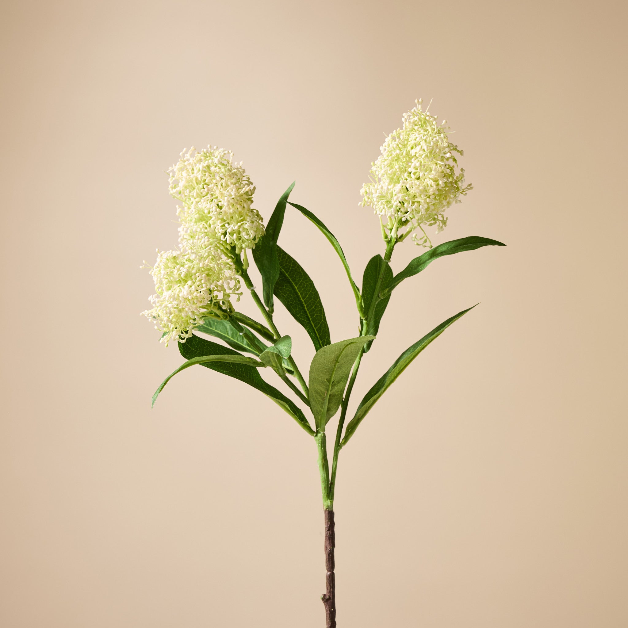 Artificial Skimmia Spray - 60cm Cream Faux Flowers for Home Decor, Wedding Centerpieces, and Floral Arrangements