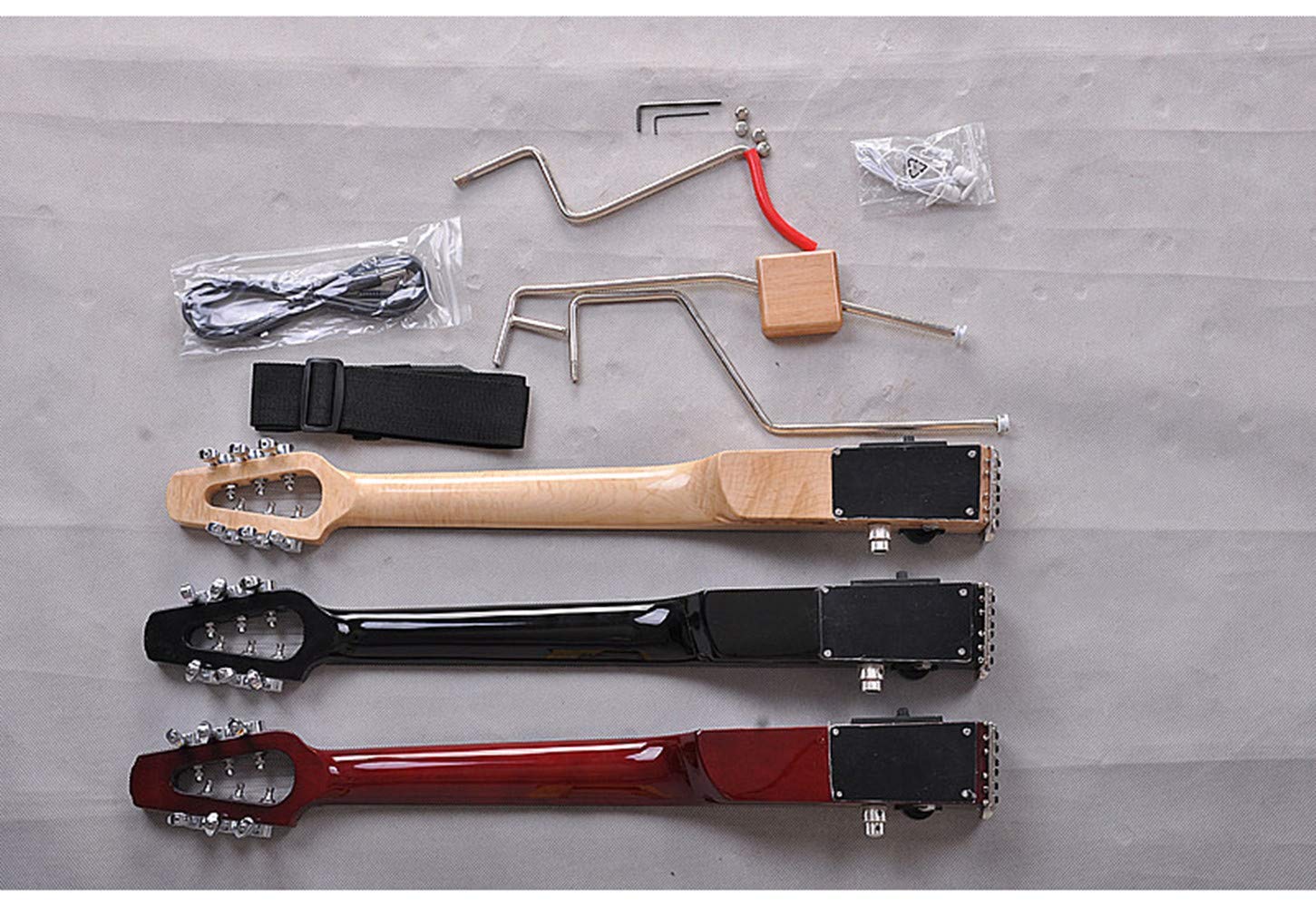 Portable Pocket Guitar Practice Neck - Beginner Guitar Trainer with Finger Exercise & Chord Training - Includes All Accessories & Case (Red) - Perfect for Travel, Home Practice & On-the-Go Musicians