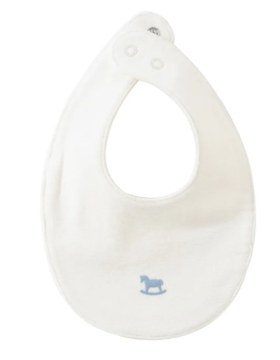 KIPP Rocking Horse Terry Bib - Soft Cotton Baby Drool Bibs for Boys & Girls - Perfect for Feeding, Teething, and Playtime