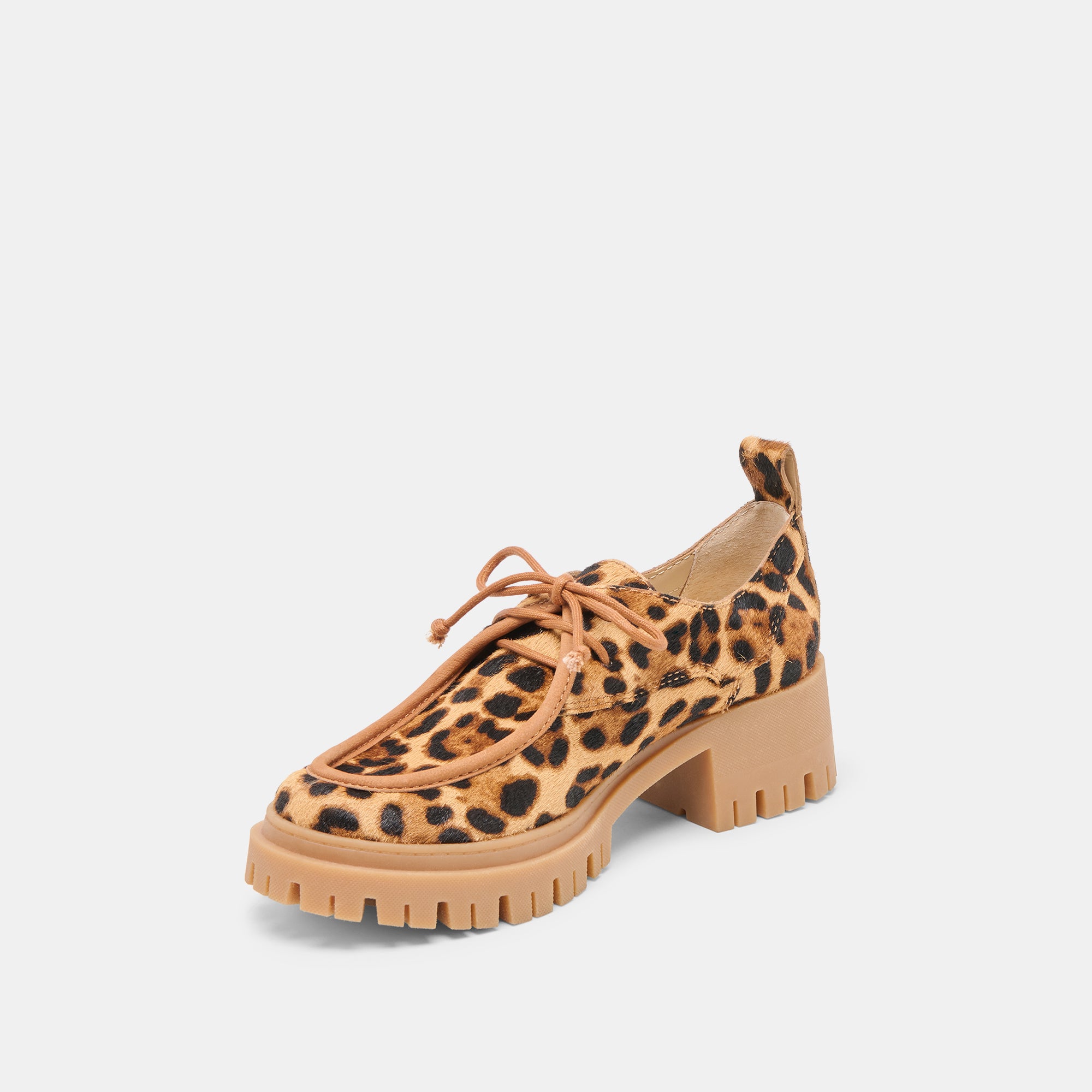MILZA Women's Loafers - DK Leopard Calf Hair Slip-On Shoes for Casual & Office Wear