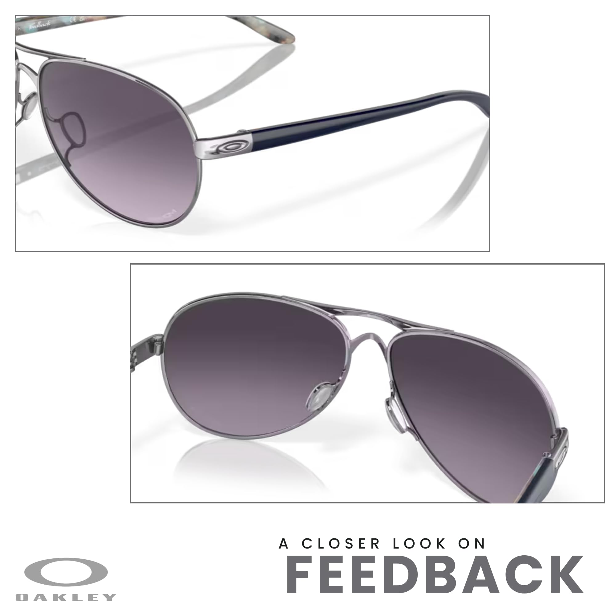 Oakley Feedback OO4079 Women's Sunglasses with Free Leash & Designer iWear Care Kit - Stylish UV Protection for Running, Driving & Outdoor Activities