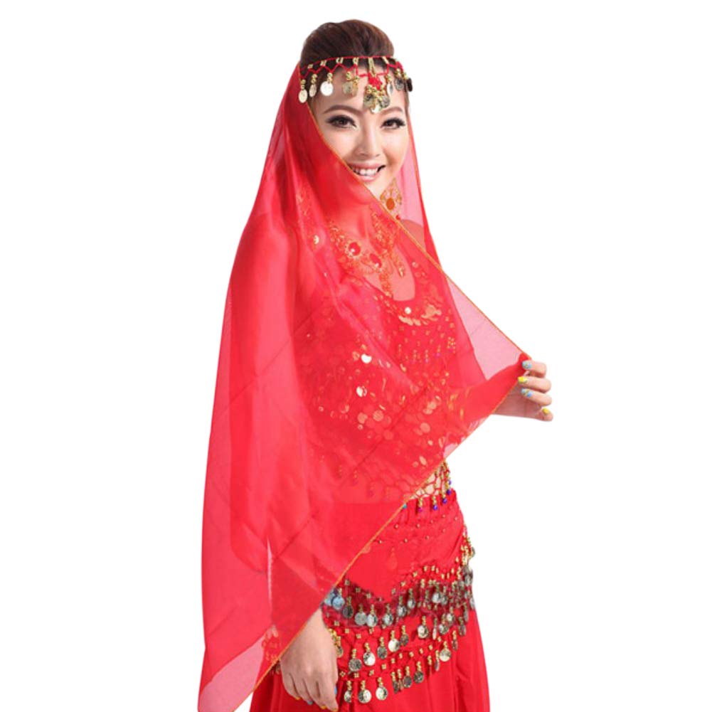 Elegant Chiffon Belly Dance Veil - Women's Face Cover Scarf, Headpiece & Shawl for Performances, Costumes and Special Occasions