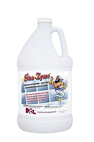 NCL SHA-Zyme Grease Attacking Anti-Slip Deodorizing Bio-Cleaner - 4 Gallon Case | Industrial Kitchen, Garage & Floor Degreaser for Commercial Use