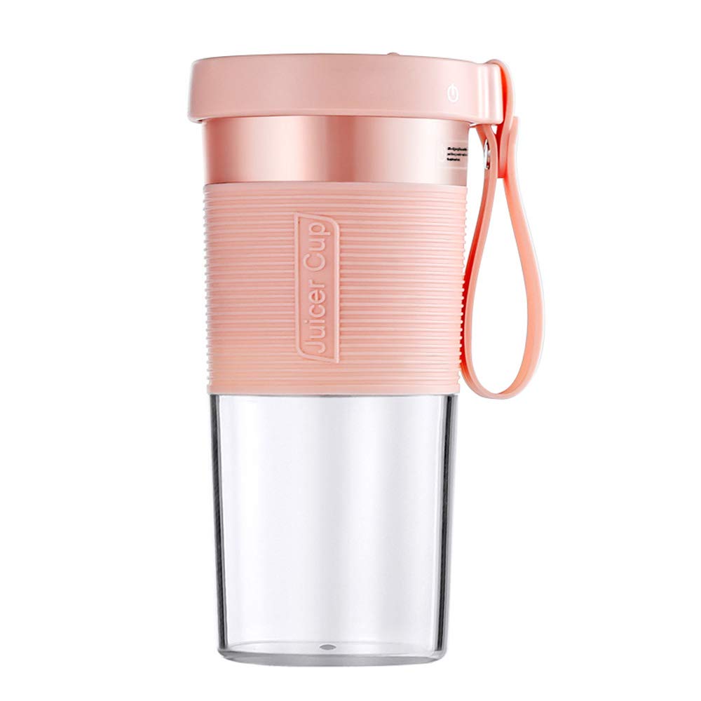 ELEOPTION 320ML Portable USB Rechargeable Electric Juicer Cup - Fruit Juice Blender for Shakes, Smoothies & Healthy Drinks - Perfect for Gym, Office & Travel (Pink)