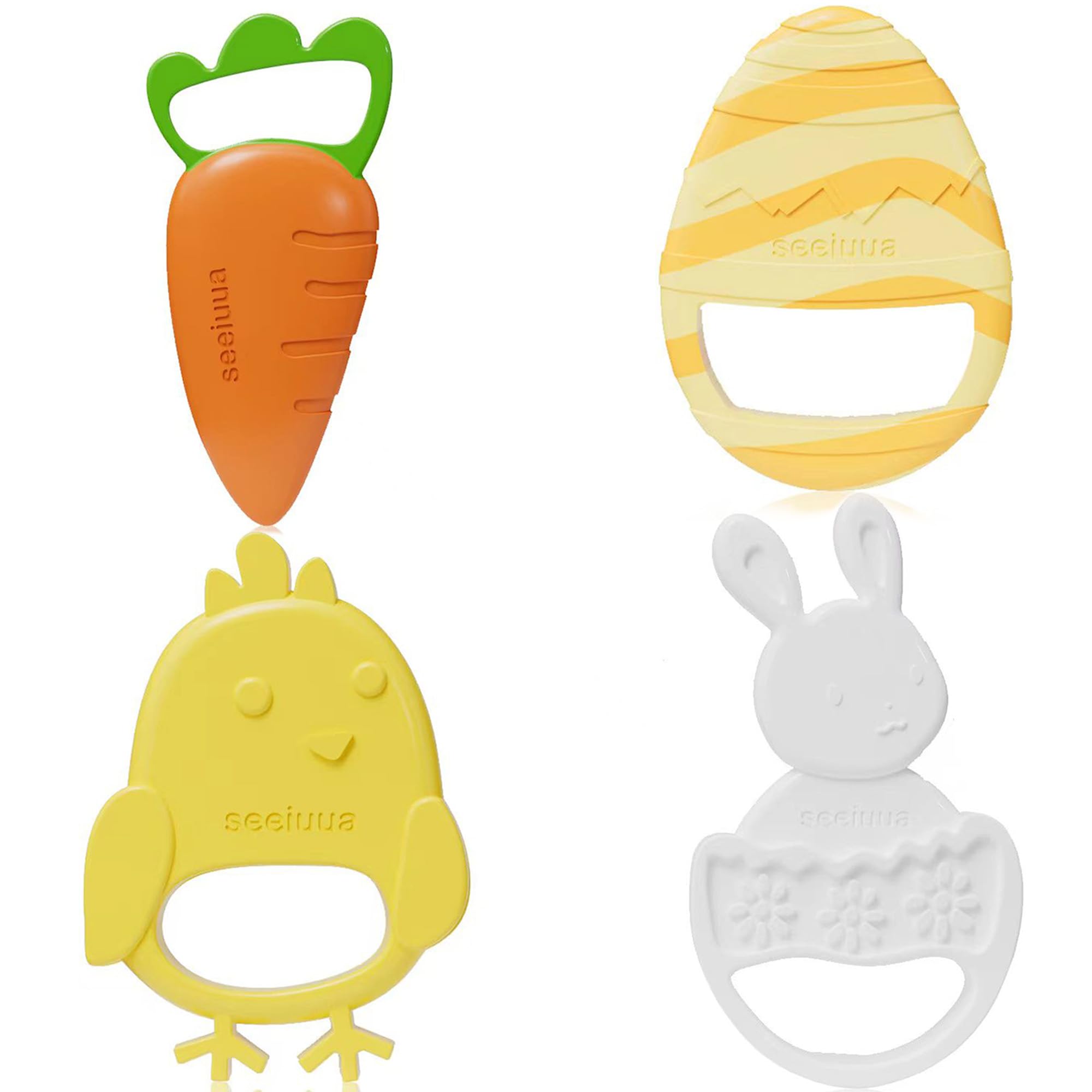 **Best Easter Teething Toys for Babies & Toddlers - Soft Silicone Chew Toy for Teething Relief - First Easter Gift for Baby Basket Stuffers - Perfect for Easter Egg Hunts & Baby Showers**