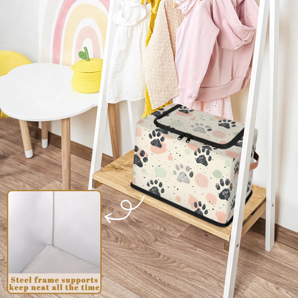 Pet Dog Storage Bins with Zipper Lid & Handle - 14.2 x 10.2 x 10 Inch Foldable Stackable Collapsible Storage Baskets - 2-Pack Closet Organizer for Pet Supplies, Toys & Home Organization | Perfect for Bedroom, Closet & Laundry Room