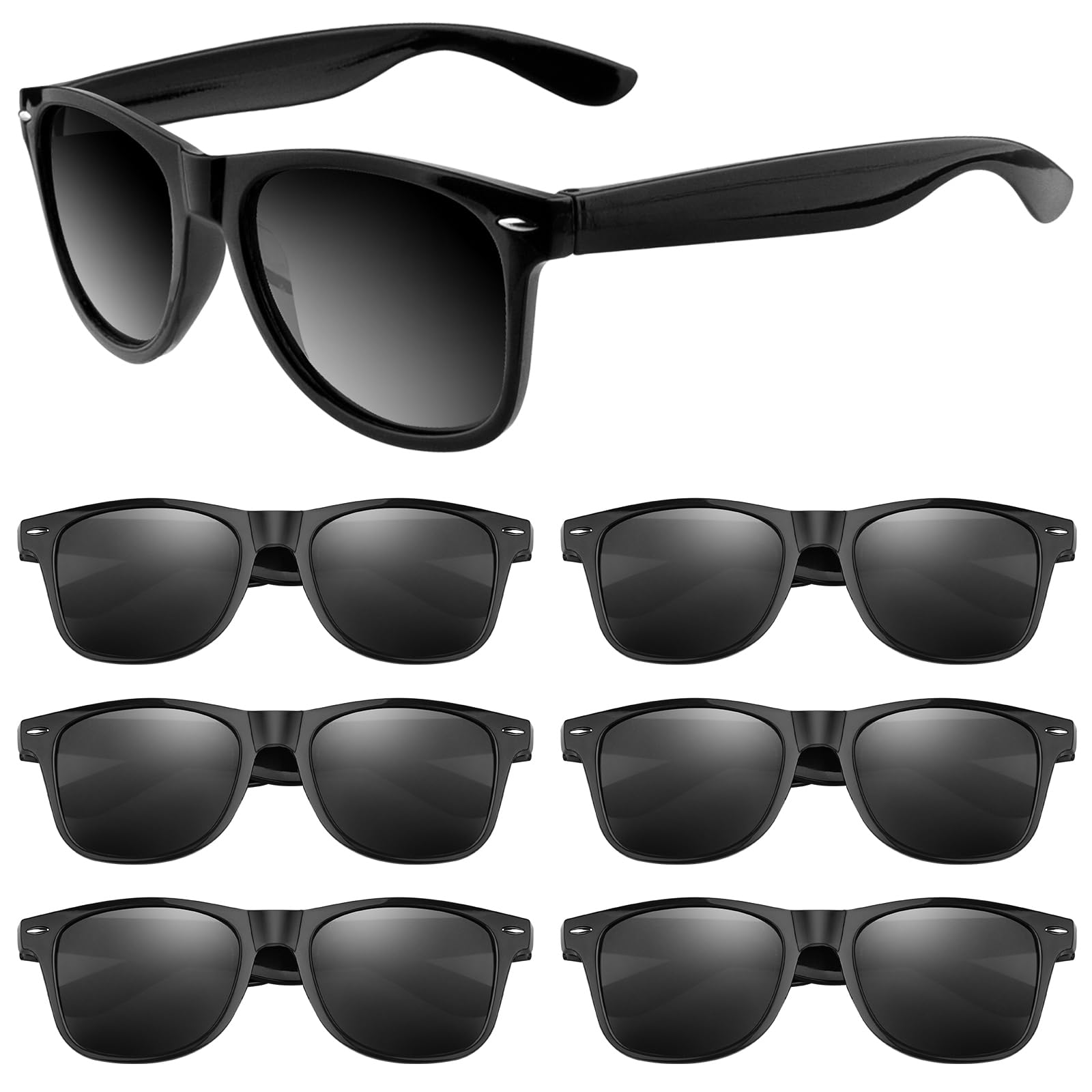 ASTARON Black Sunglasses Bulk Pack (6/12/24/48 Pieces) - UV Protection Party Sunglasses for Summer, Beach, Pool, Birthday & Wedding Events - Perfect for Outdoor Parties, Festivals and Giveaways
