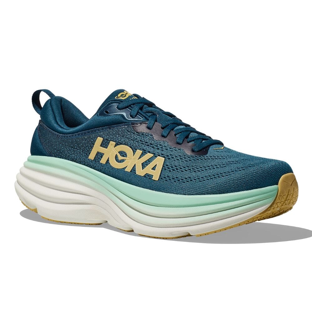 Hoka Men's Bondi 8 Running Shoes - Lightweight Cushioned Sneakers for Marathon, Jogging & Walking - Breathable Mesh Upper with Maximum Support & Comfort