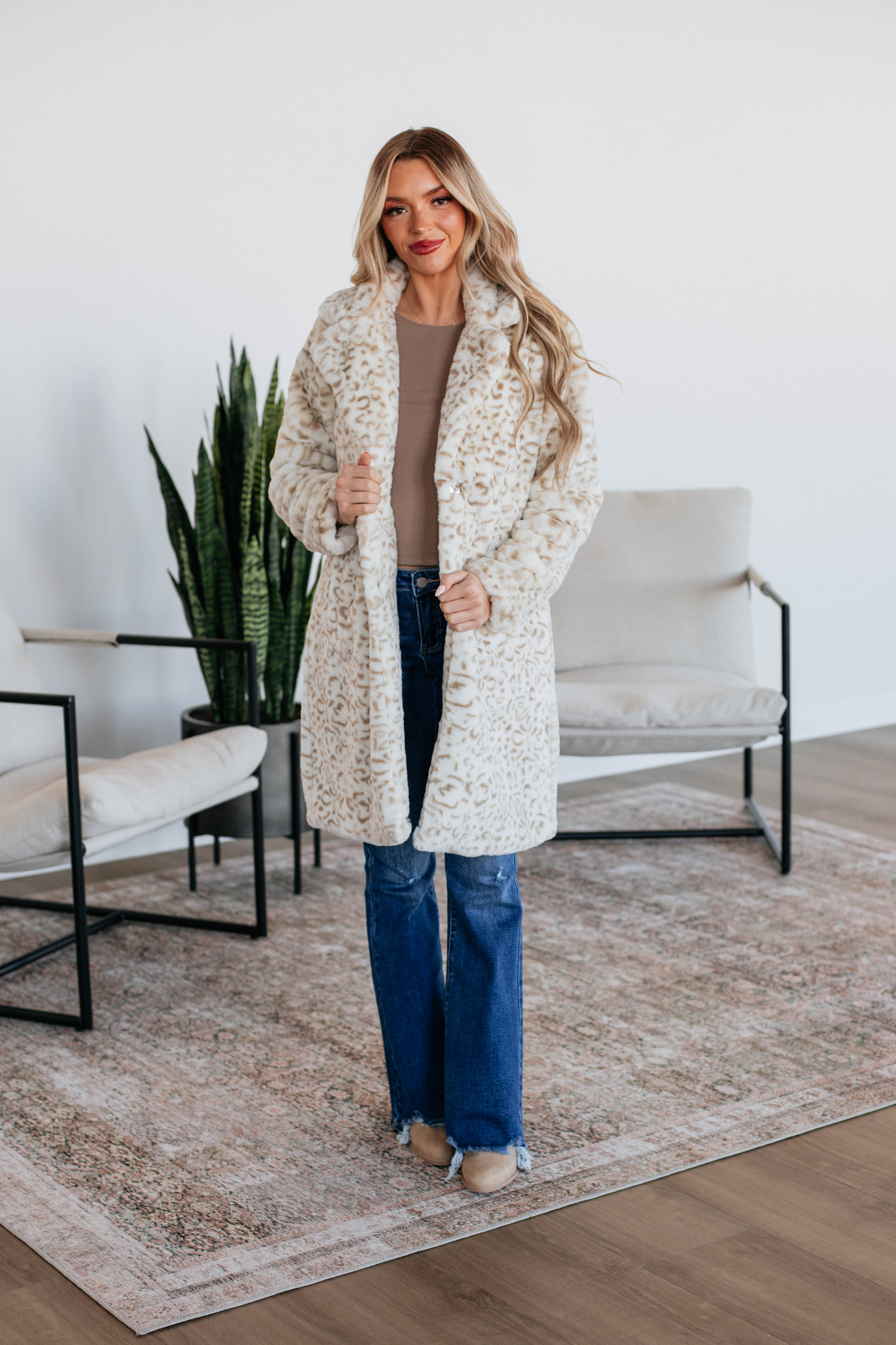 Stylish Leopard Print Trench Coat for Women - Fashionable Long Coat with Belt for Fall & Winter - Perfect for Office, Dating & Outdoor Events
