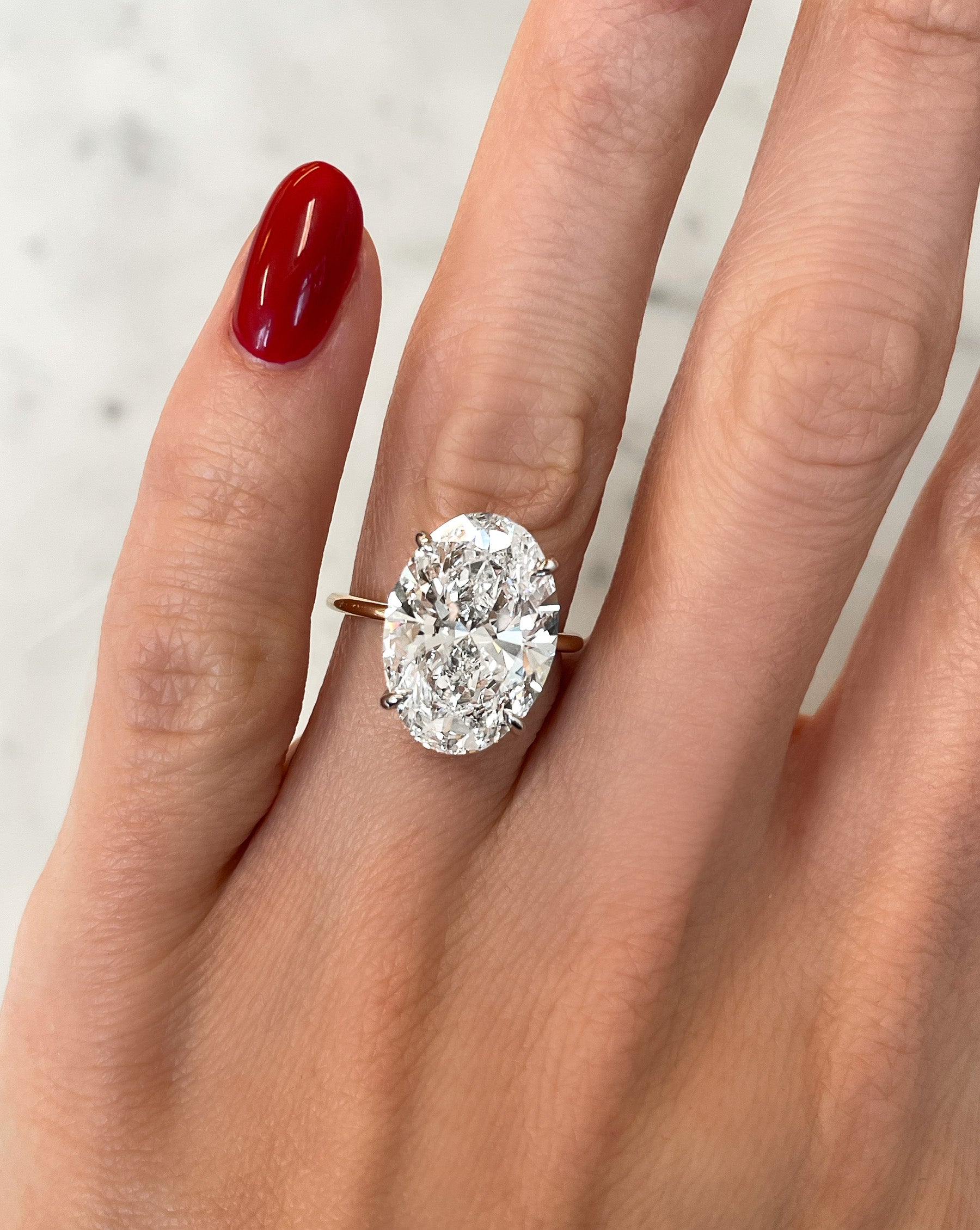 7.70 Carat Lab Grown Oval Diamond Whisper Thin® Hidden Halo Engagement Ring - Perfect for Proposals, Anniversaries & Special Occasions
