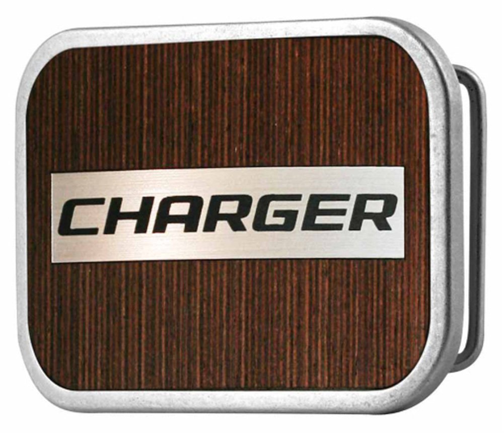 Premium Black Walnut & Metal Rectangle Belt Buckle Charger - 3.5