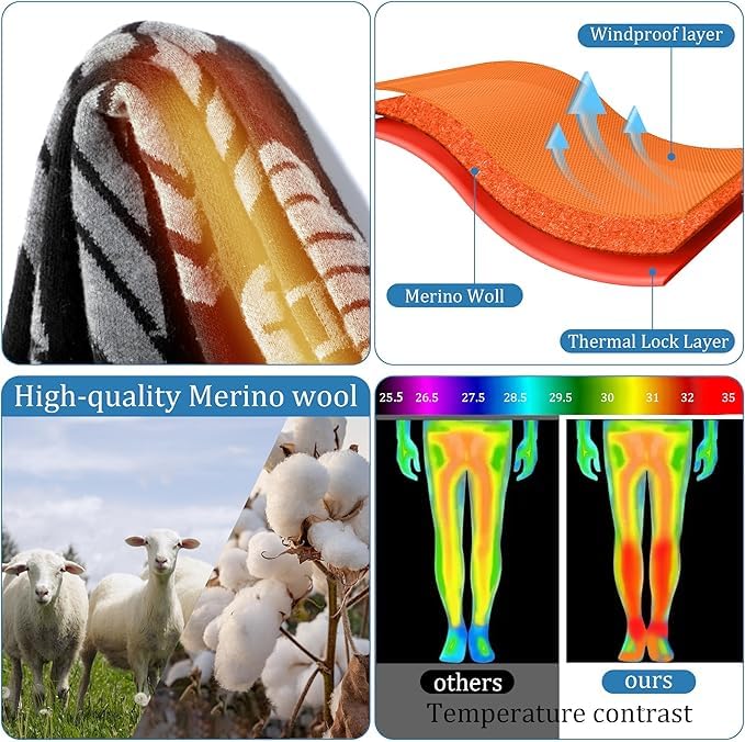Rechargeable Heated Socks for Men & Women - Electric Foot Warmers for Hunting, Skiing, Cycling, Camping & Hiking - Perfect Winter Socks for Cold Weather & Outdoor Activities - Great Christmas Gift Idea
