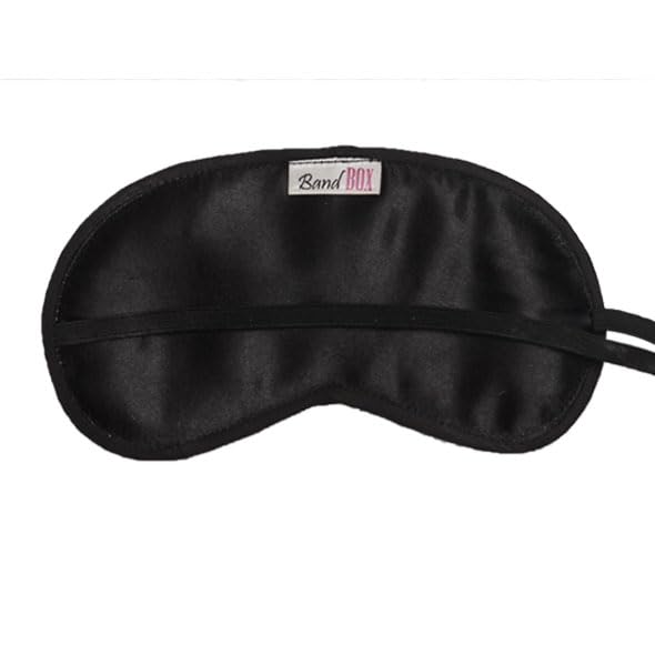 Hand-Embroidered Black Sleep Mask for Women & Men | Soft Comfortable Sleeping Eye Cover for Night & Travel | Perfect for Airplane, Nap & Light Sensitivity Relief