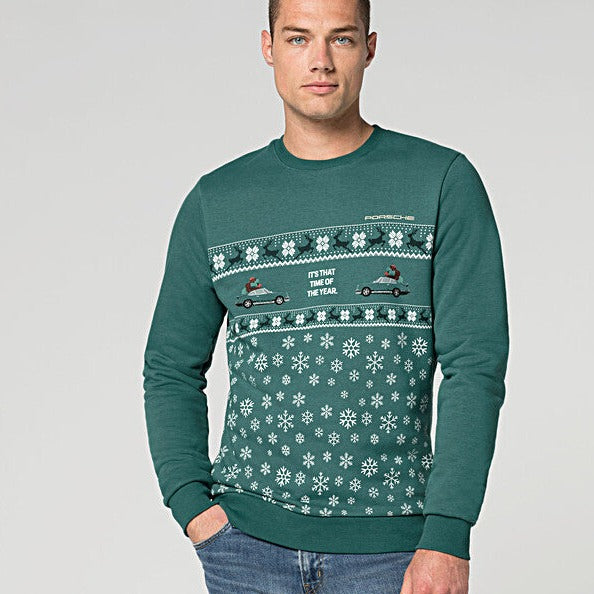 Porsche Unisex Christmas Sweater Green - Festive Holiday Pullover for Men & Women - Perfect for Xmas Parties, Family Gatherings & Winter Celebrations