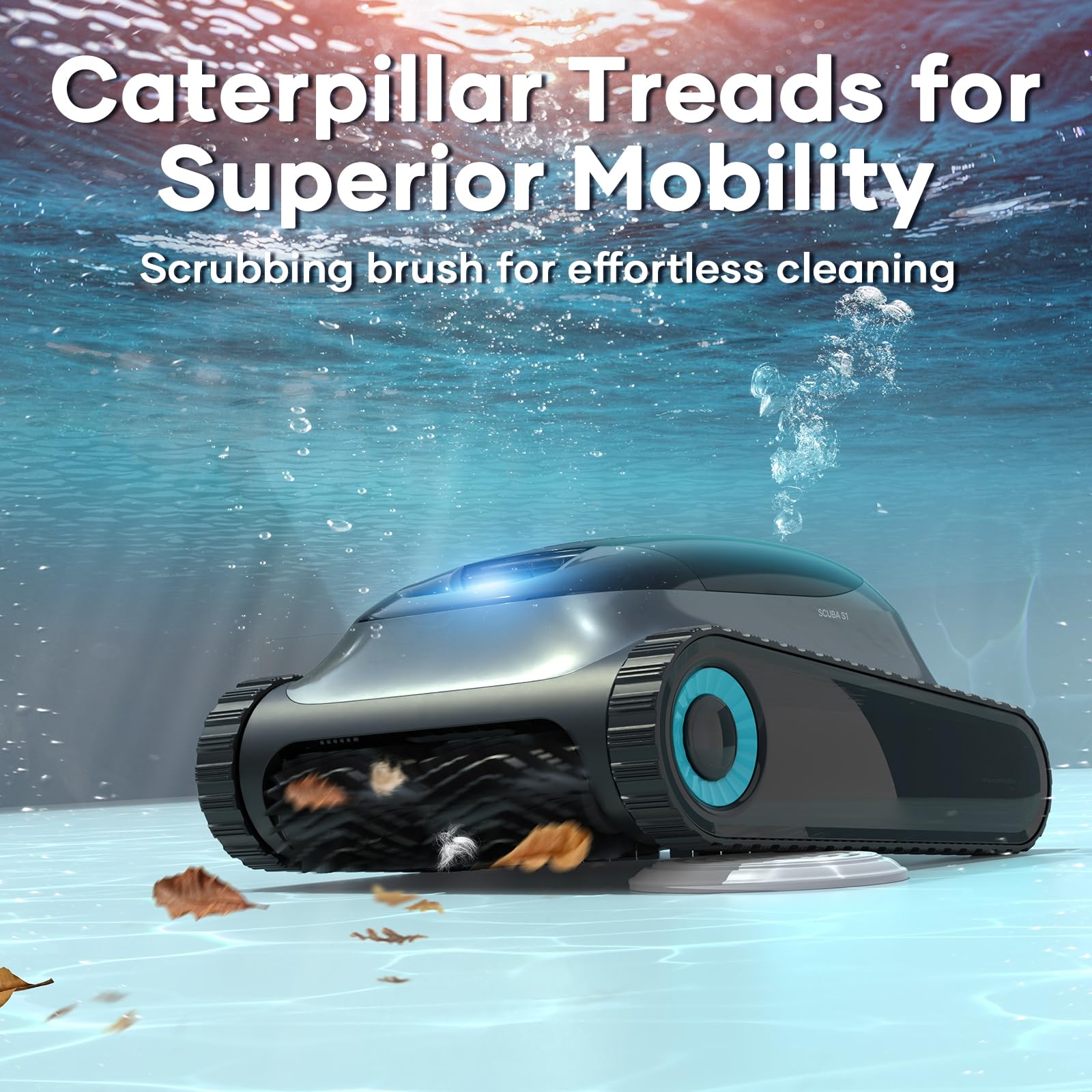 AIPER Scuba S1 Cordless Robotic Pool Cleaner - Smart Navigation for Inground Pools up to 1,600 Sq.ft, Automatic Wall & Waterline Cleaning Vacuum - Perfect for Backyard, Family & Vacation Home Swimming Pools