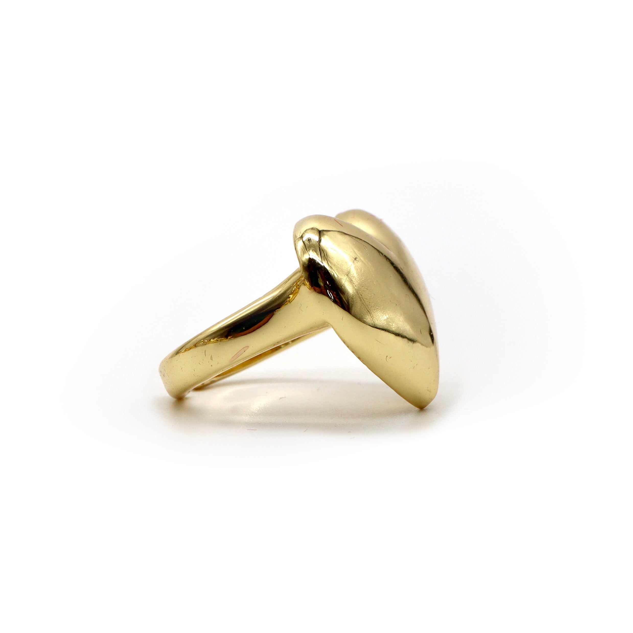 ROMALI 18K Gold Plated Adjustable Heart Ring for Women - Dainty Stackable Love Jewelry Gift for Valentine's Day, Anniversary & Everyday Wear