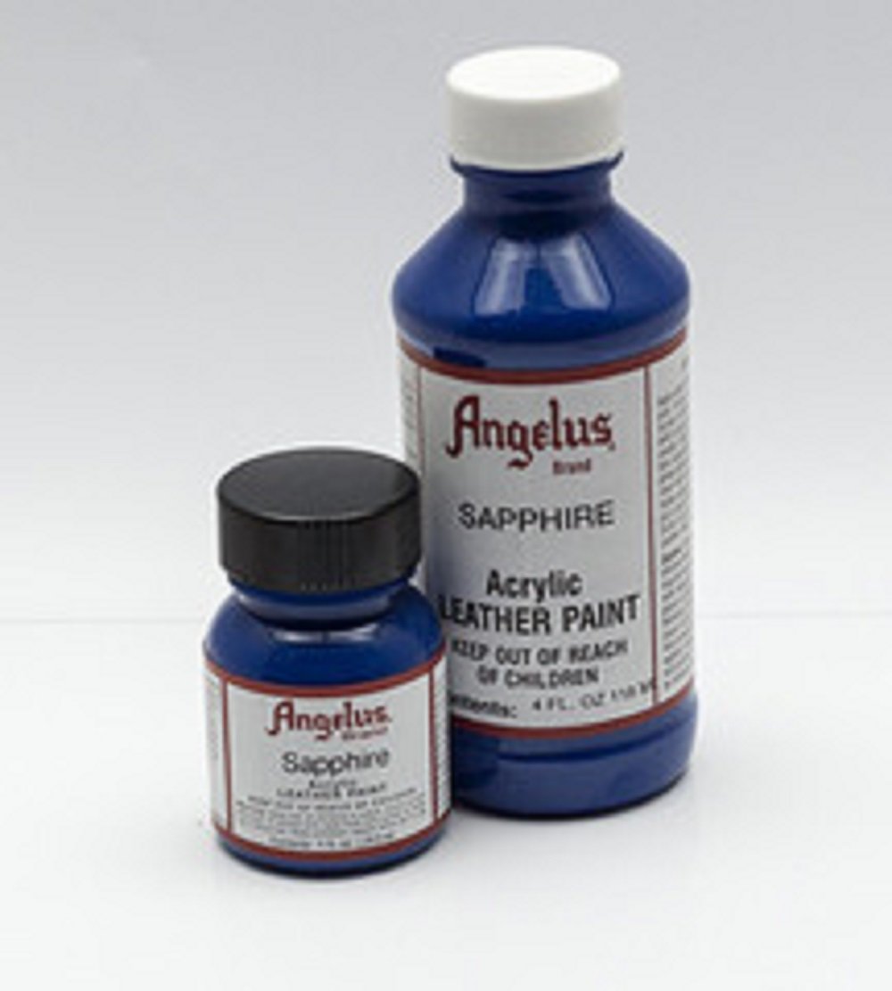 Angelus Acrylic Paint 1 Oz - Sapphire Blue Leather & Shoe Paint for Sneakers, Handbags & DIY Crafts | High-Quality, Fast-Drying & Non-Toxic