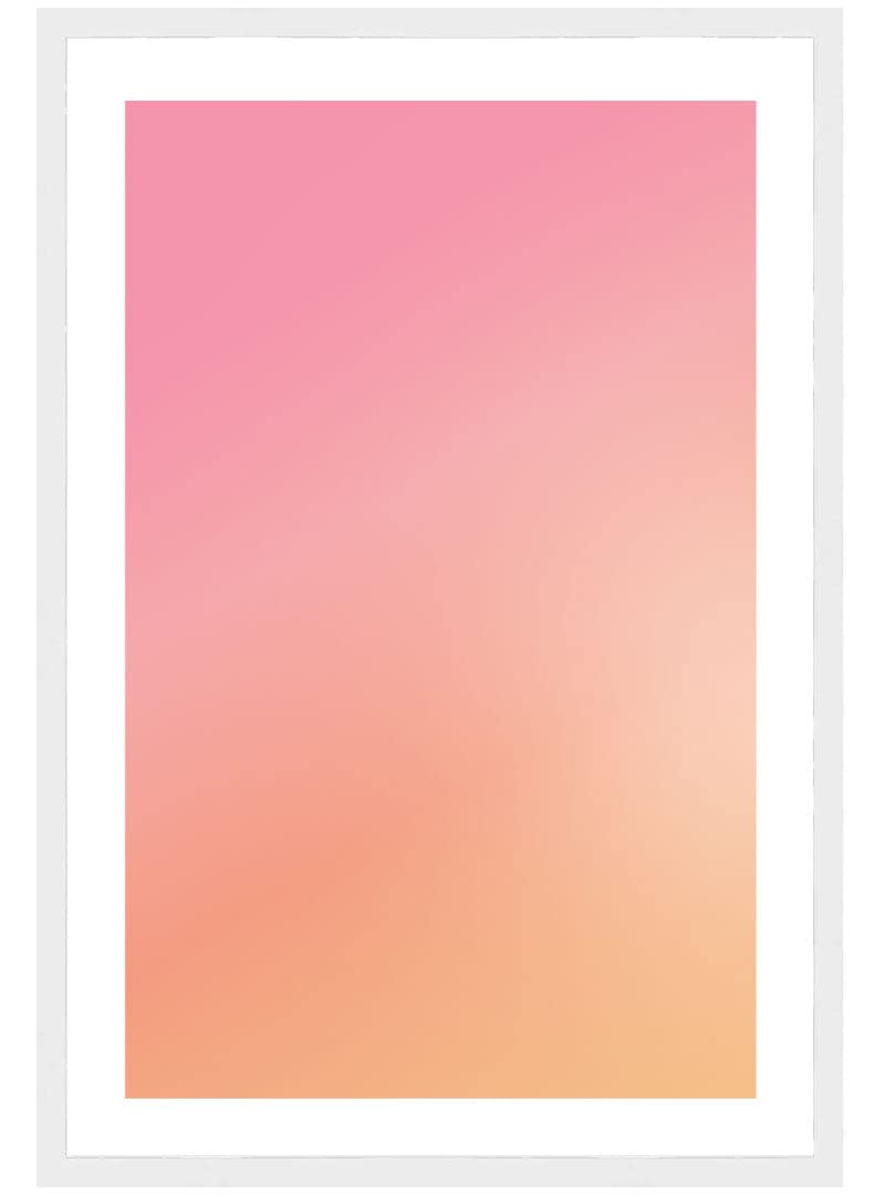 Grapefruit Ombre Poster - Pink Gradient Wall Art Print for Girls Room Decor (12x16 Inches) | Trendy Aesthetic Bedroom, Nursery & Dorm Wall Decoration