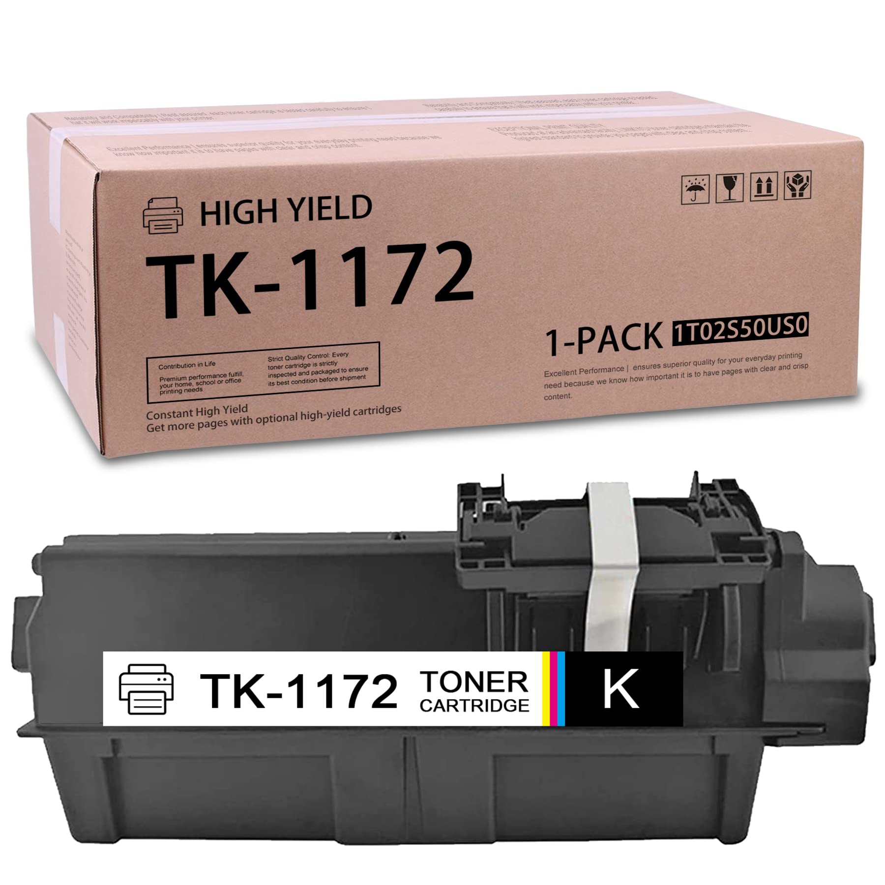 Kyocera TK1172 Toner Cartridge - Compatible with M2640idw, M2540dw Printers (1 Pack) - Office & Home Printing